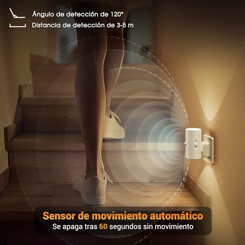 Thumbnail 2 de JandCase Luz Nocturna con Sensor de Movimiento – Enchufe, Brillo Ajustable, 3 Modos