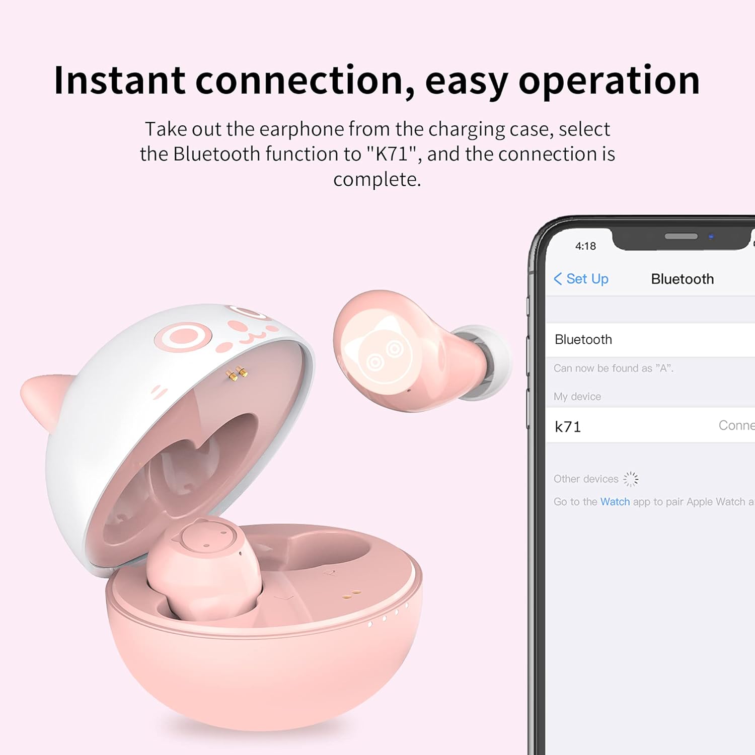 Thumbnail 5 de AMAFACE In Ear Kopfhörer Rosa – Bluetooth Ohrhörer