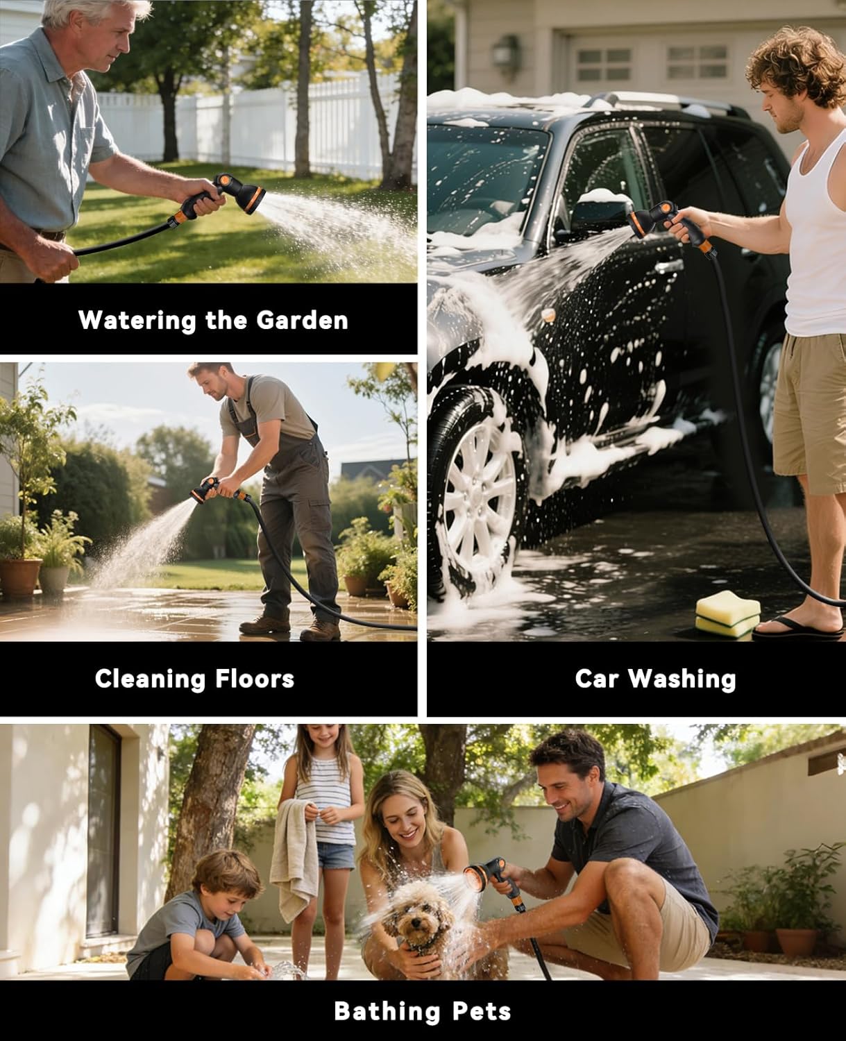 Thumbnail 6 de SUNPOW Retractable Hose Reel (16mm x 20m) with 10-Function Nozzle, Auto Rewind & 180° Swivel Wall Bracket