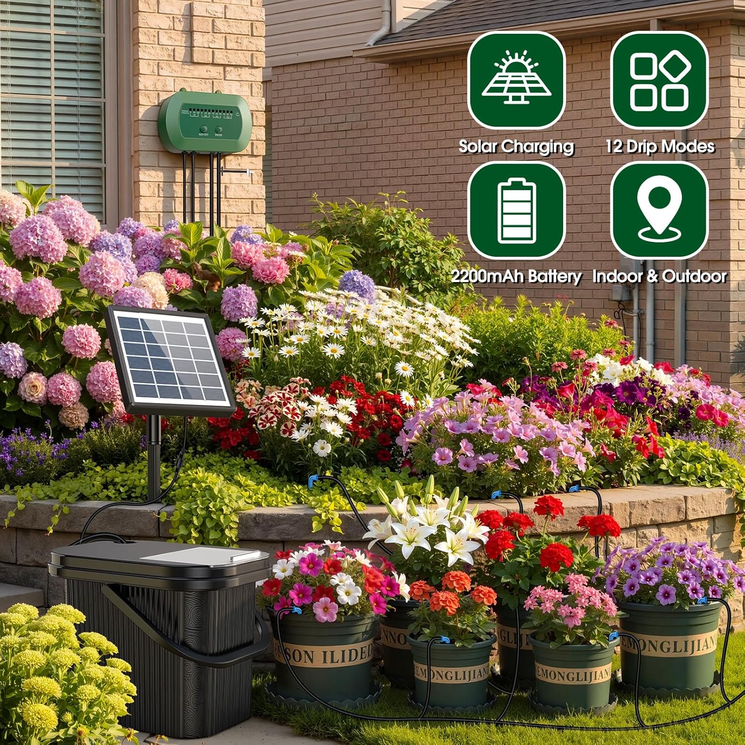 Thumbnail 1 de AnseTo Sistema di Irrigazione Solare: Kit Automatico con Serbatoio e VasiSeparati per Balcone