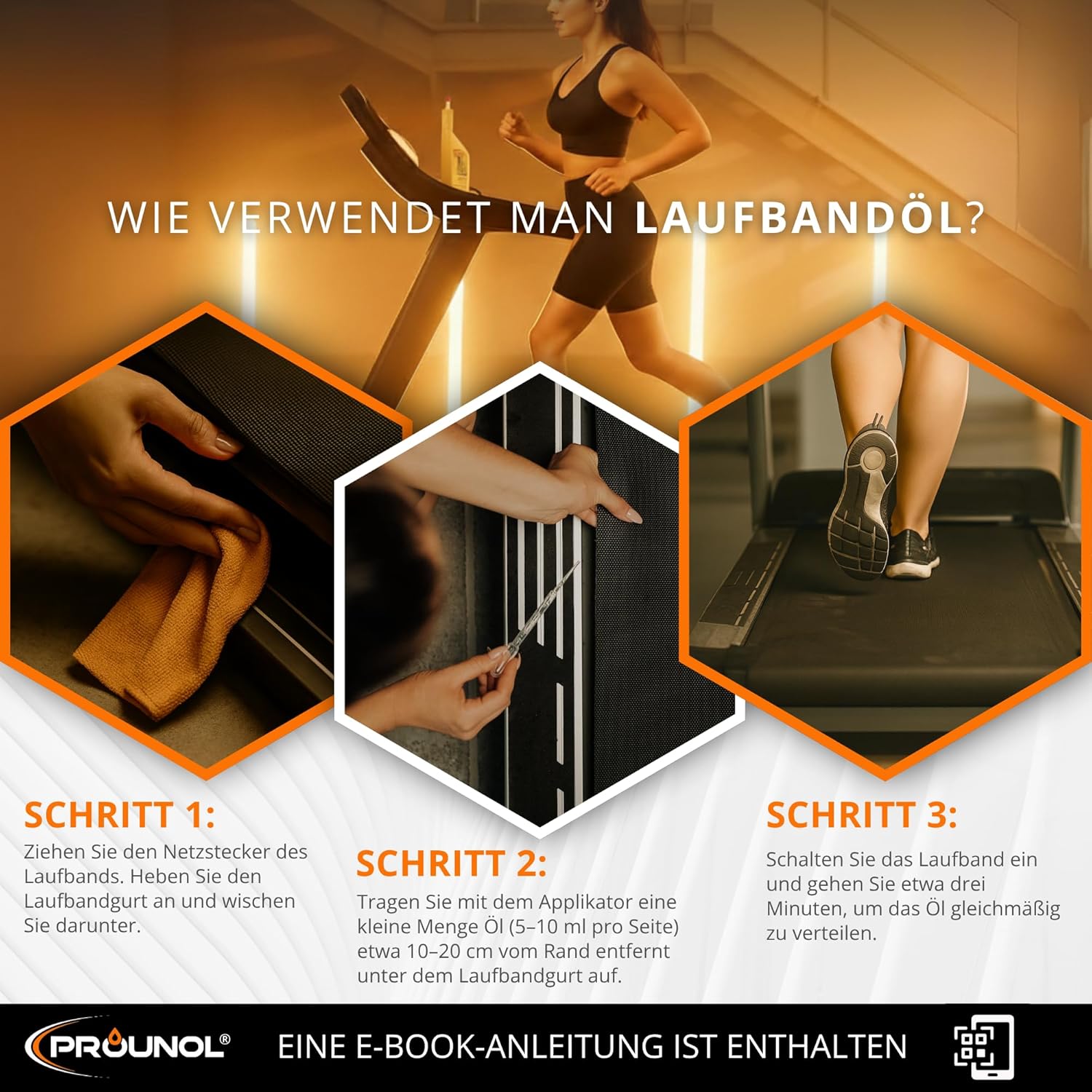Detalle 2 de Prounol Laufband Silikonöl 200 ml für leises Training
