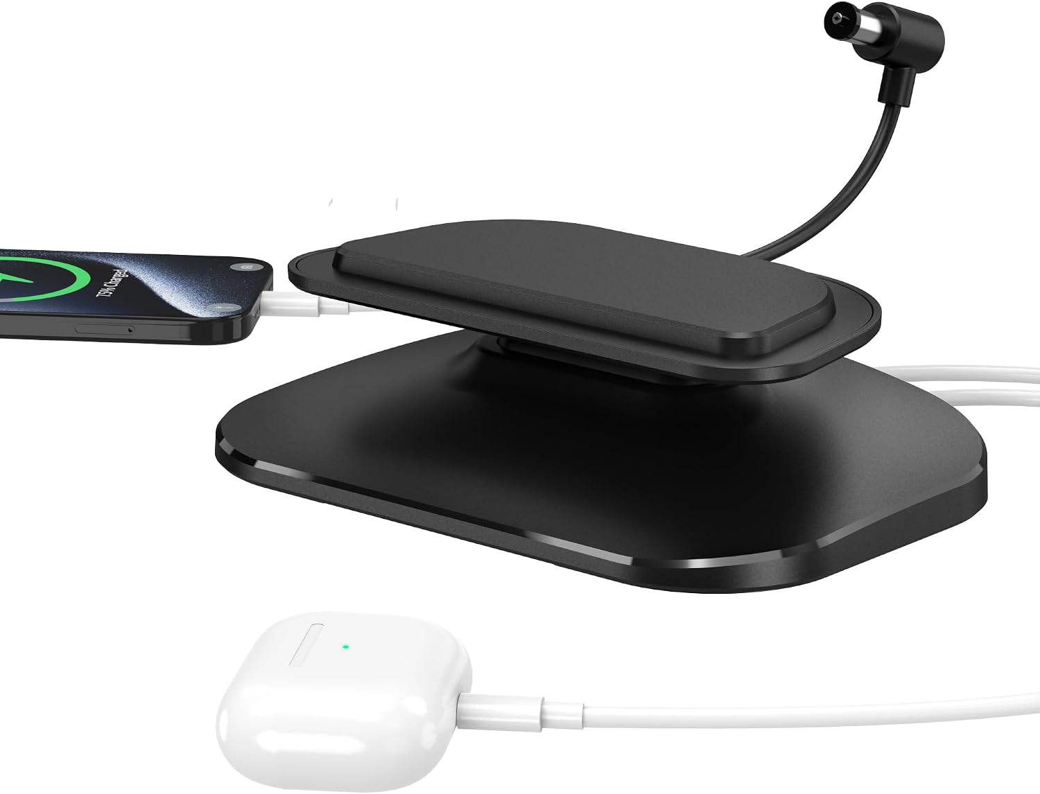 Detalle de PlusAccVerstellbarer Ladestation für Show 8 (3.Gen) & Phone – Ständer mit USB-C und USB-A Ladeanschlüssen