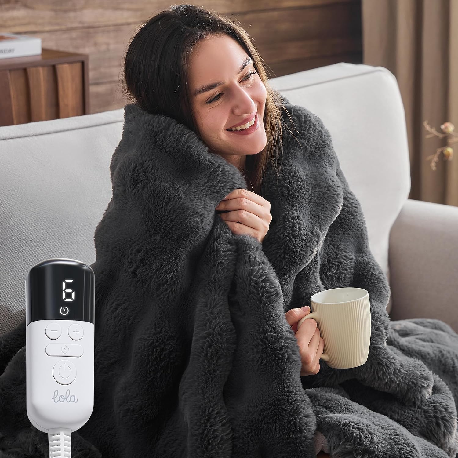 Detalle de SMRISS Heated Throw Blanket, 50 x 62 inches