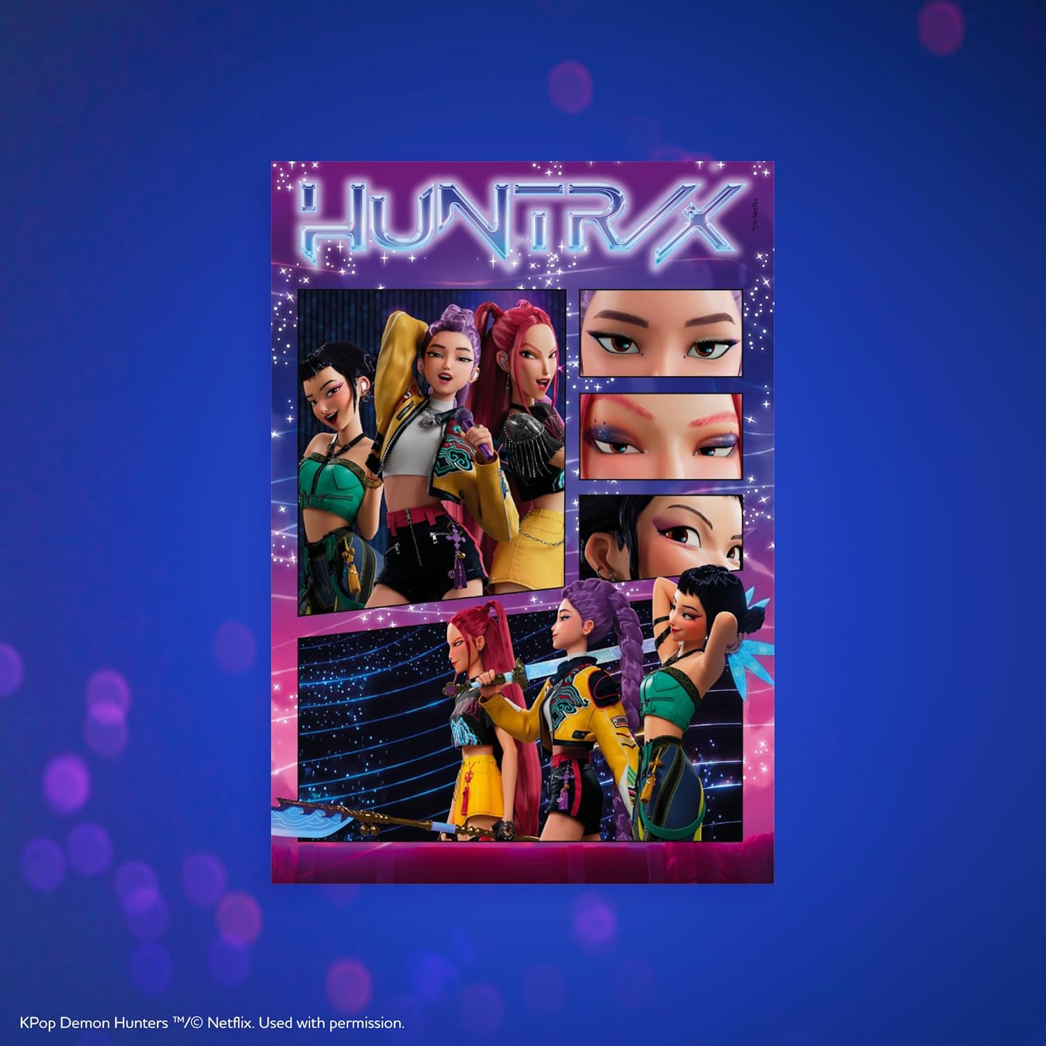 Detalle de Clementoni Puzzle 1000 Pezzi K-pop Demon Hunters – Illustrazione esclusiva, 70x50 cm, Made in Italy