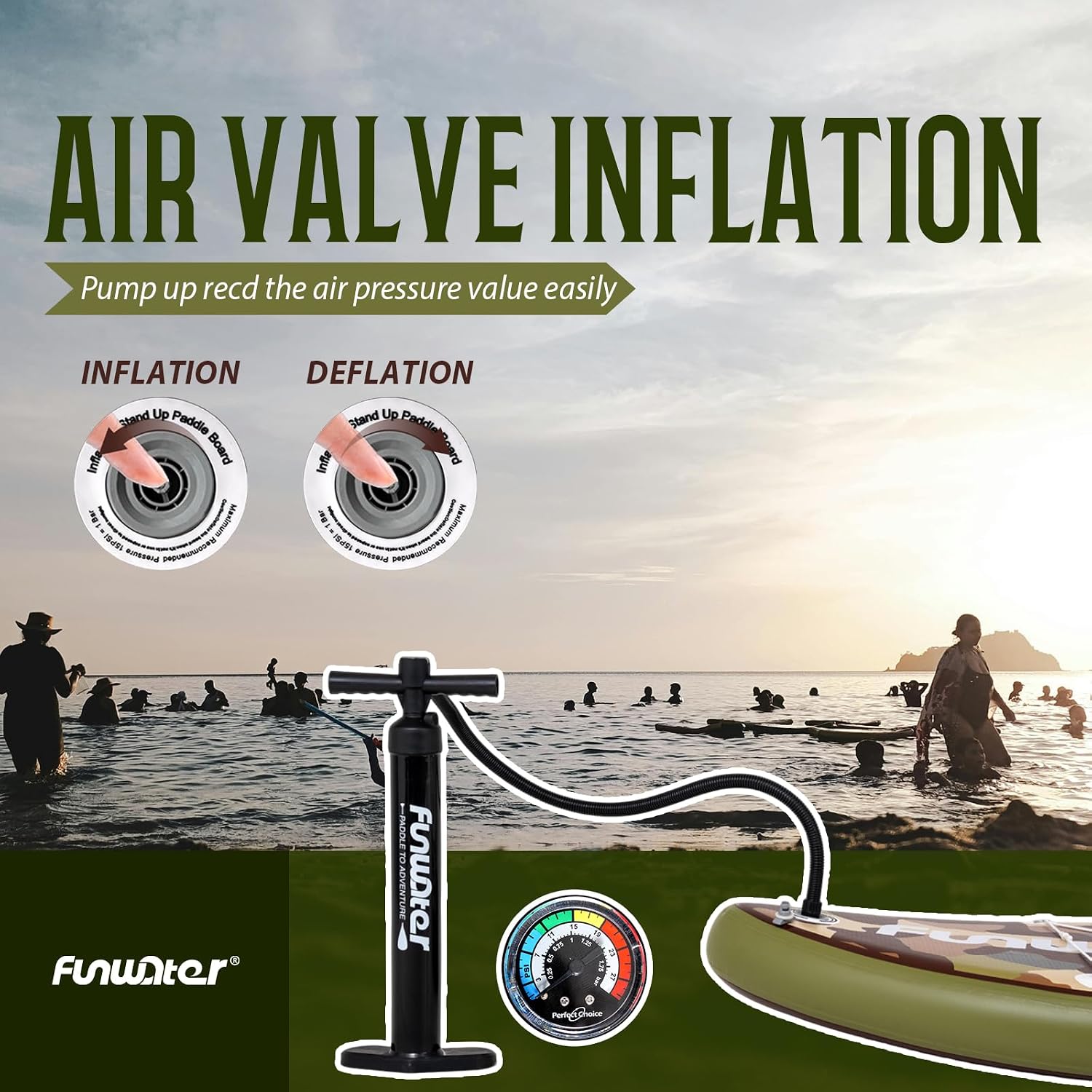 Thumbnail 5 de FunWater Inflatable Stand Up Paddle Board (11'6", 11', 10'6") with Premium Accessories