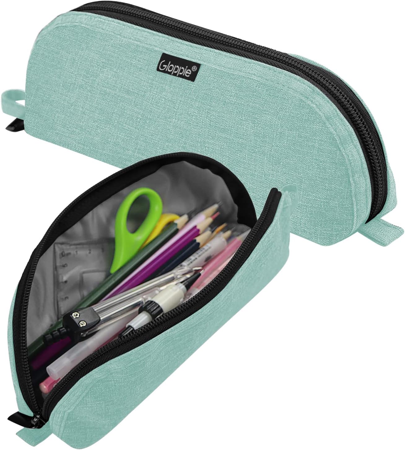 Detalle de Gloppie Trousse à Crayons – Petit format, motif Dinosaures & Vert, 21 x 5 x 8 cm
