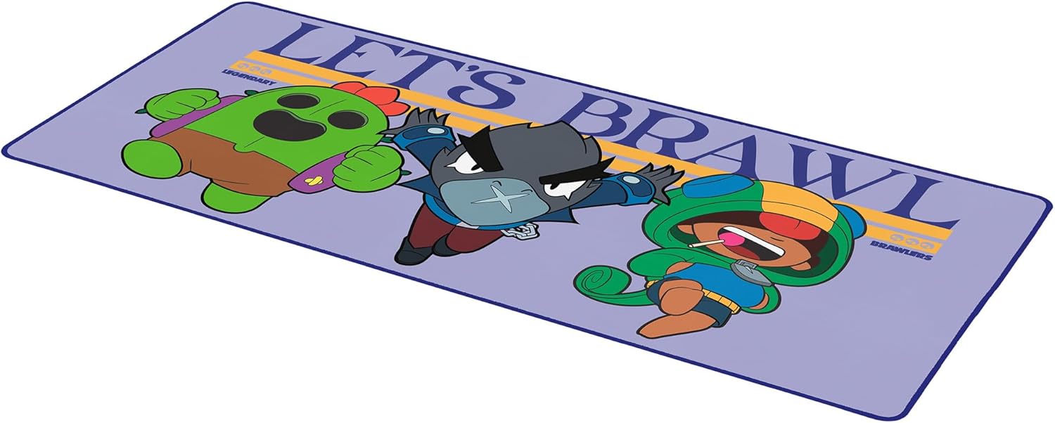 Thumbnail 2 de SUBSONIC tappetino per mouse XXL 90x40 cm con base antiscivolo e bordi cuciti (Brawl Stars, malva)