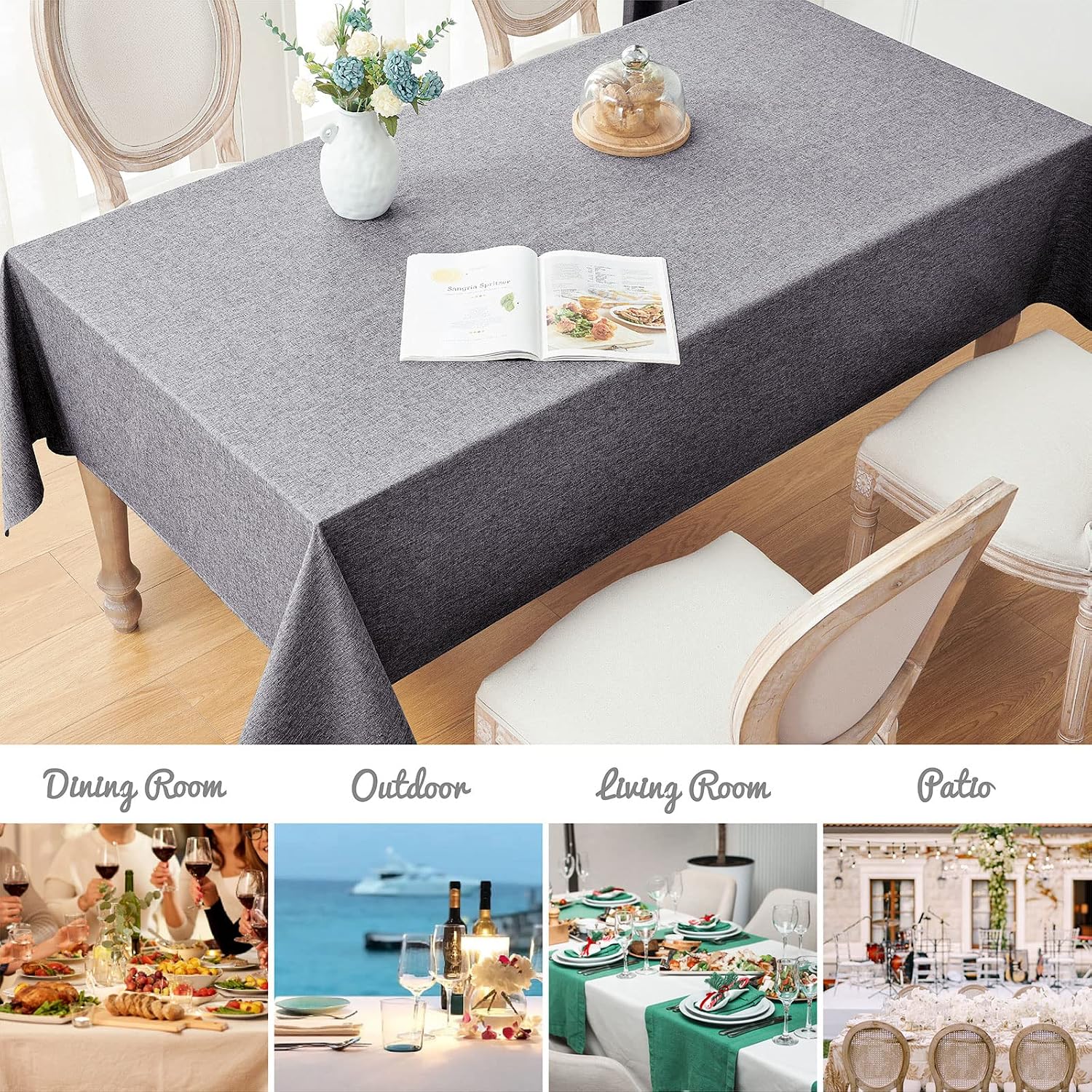 Thumbnail 6 de Veblandy Rectangle Tablecloth 52 x 70 Inch 🍽