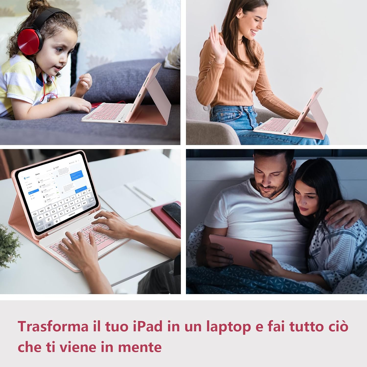 Thumbnail 6 de TQQ Cover iPad 10ª Generazione con Tastiera: la custodia con keyboard rimovibile per iPad 11ª generazione (10.9/11 pollici) – italiano QWERTY