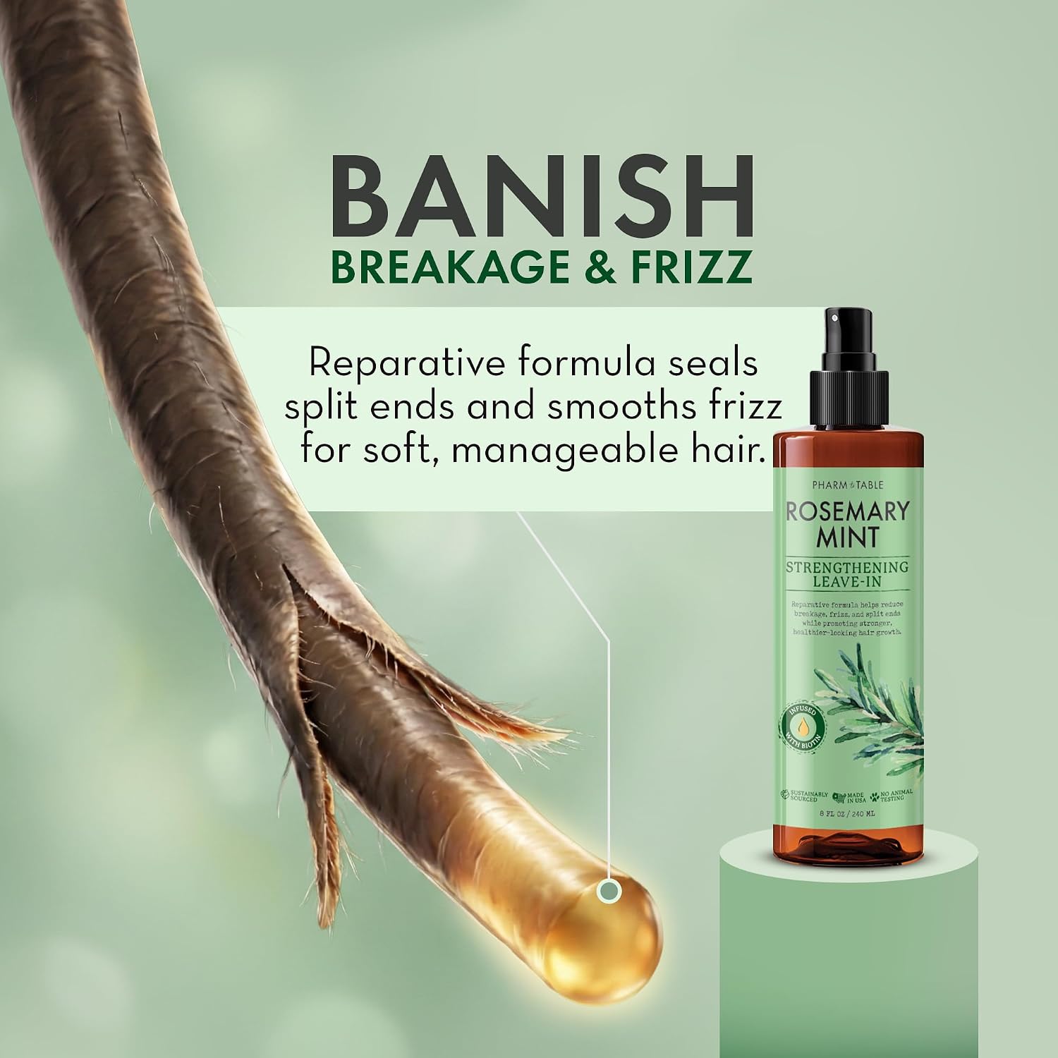 Detalle 2 de Pharm to Table Rosemary & Mint Leave-In Conditioner Spray, 8 fl oz