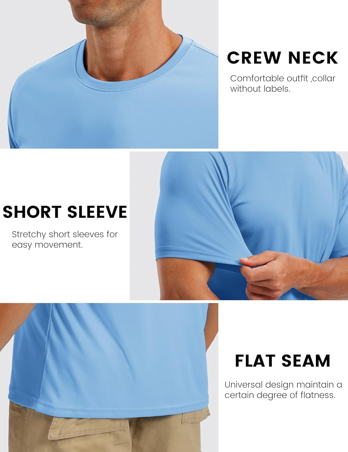 Thumbnail 5 de TACVASEN Herren UV-Schutz T-Shirts UPF 50+ Kurzarm – Sonnenschutz Shirt für Outdoor-Aktivitäten