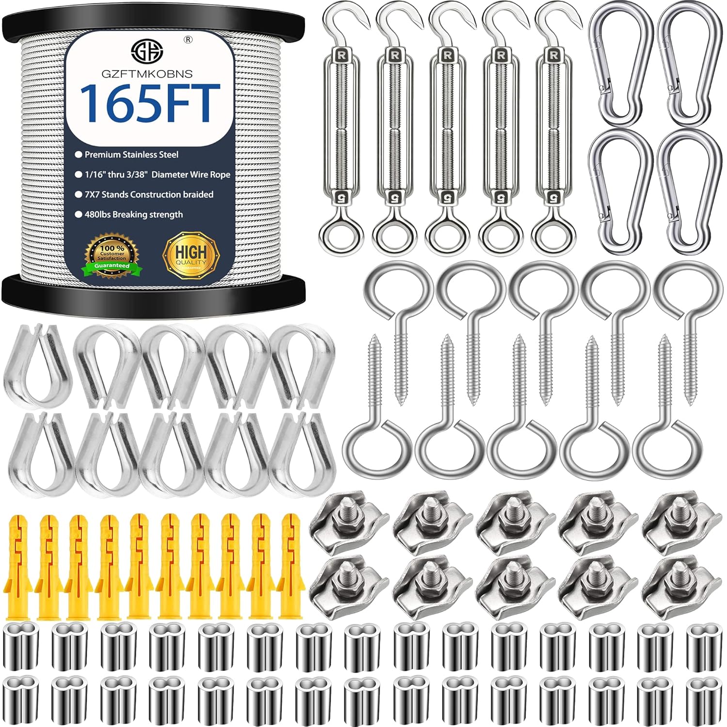 Kit Traliccio 50m cavo acciaio inox 304 2mm