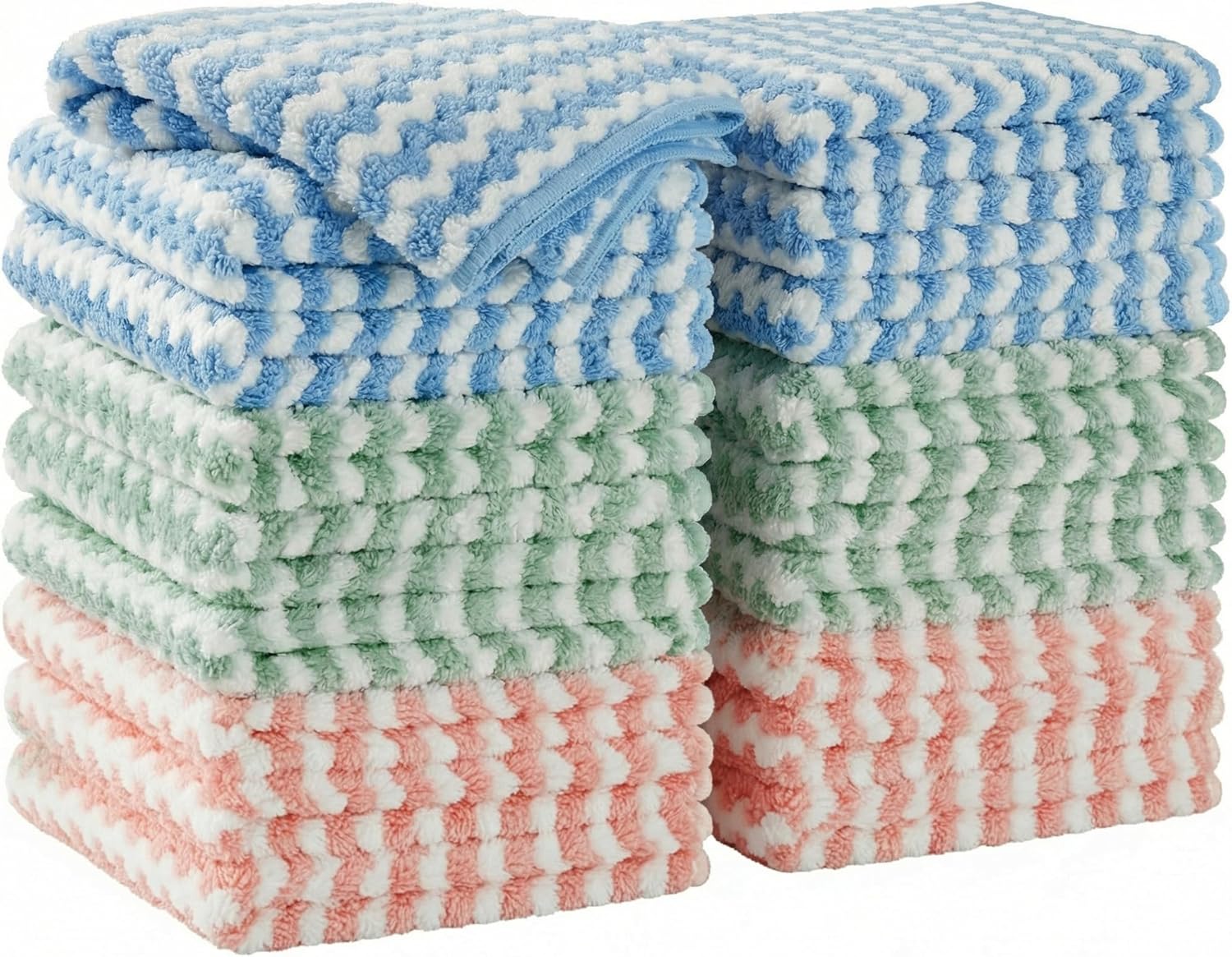 Detalle de JOYMOOP 18 Pack Microfiber Cleaning Cloths — 10 x 10 inches