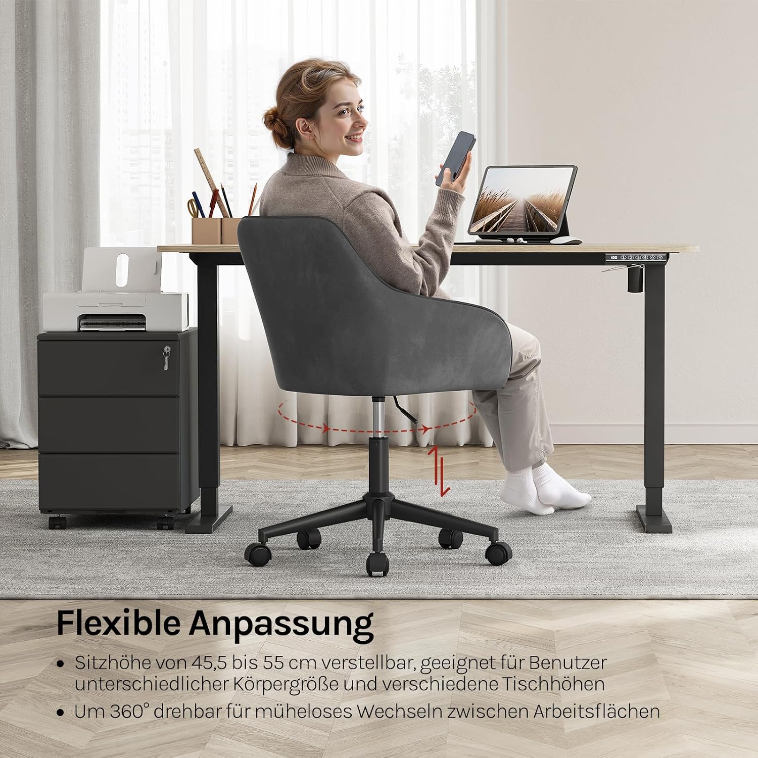 Detalle 2 de WOLTU Homeoffice Drehstuhl 150 kg