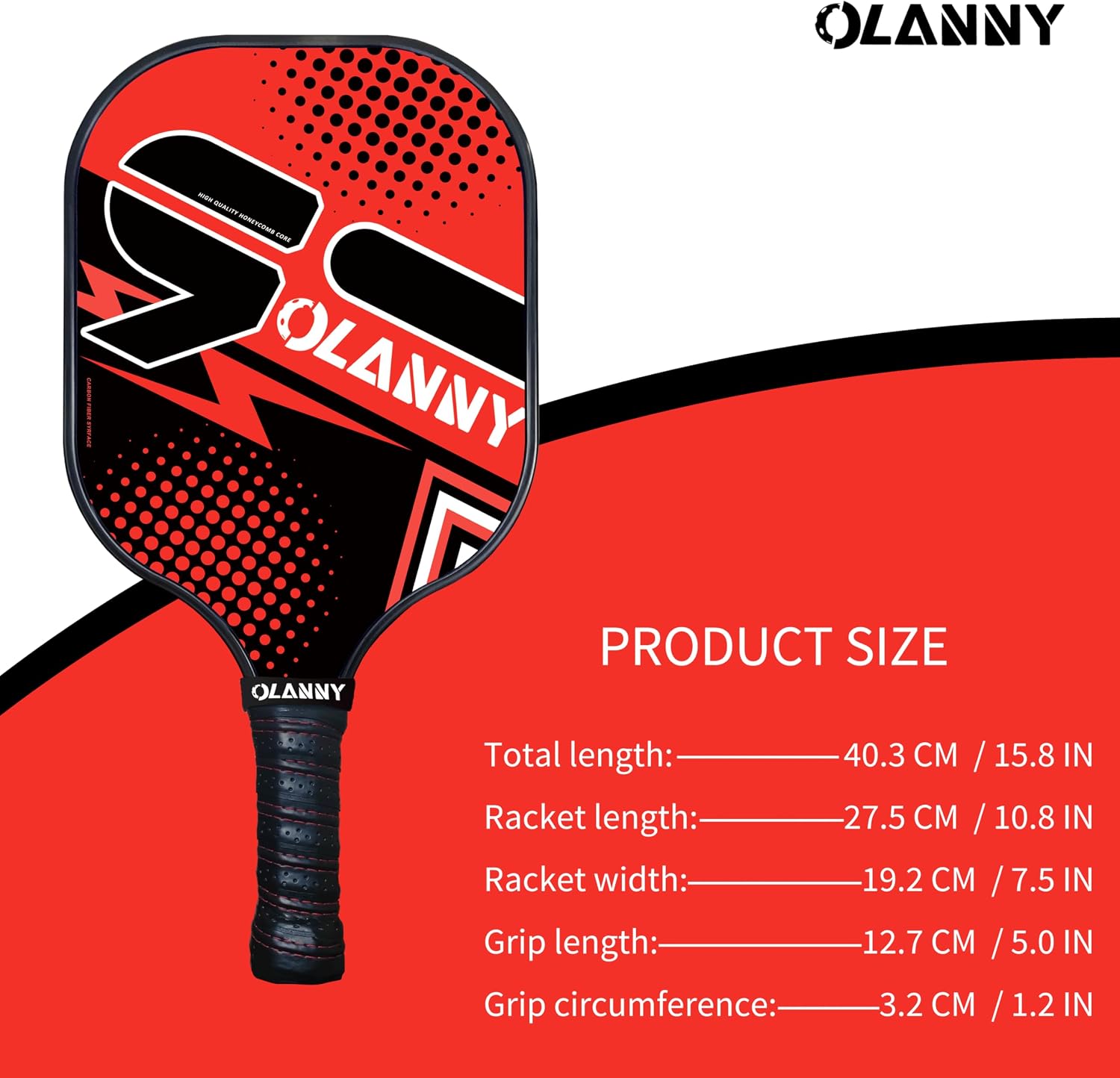Detalle 2 de OLANNY Graphite Pickleball Paddles 4 🏓