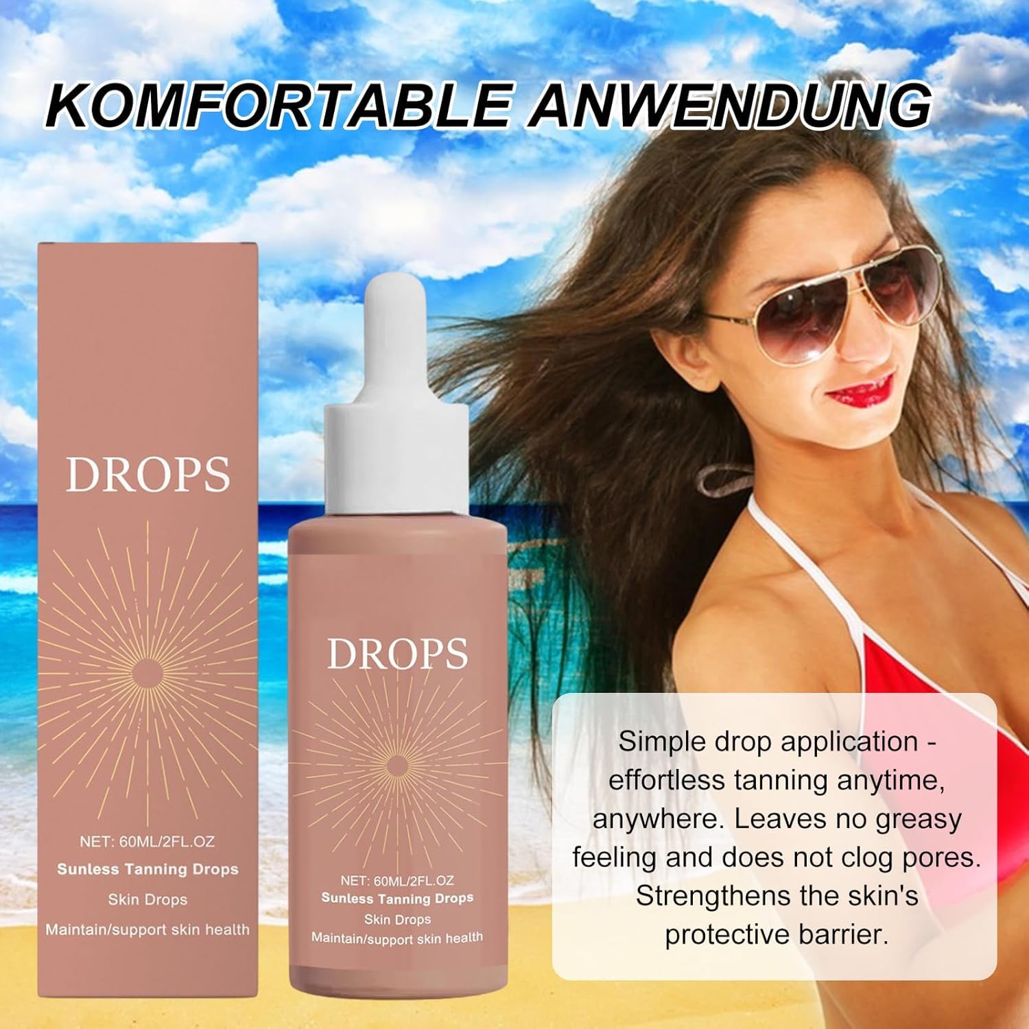 Thumbnail 4 de SunGlow Trinkbare Bräunungstropfen 2026 – Selbstbräuner zum Trinken, 2 Flaschen