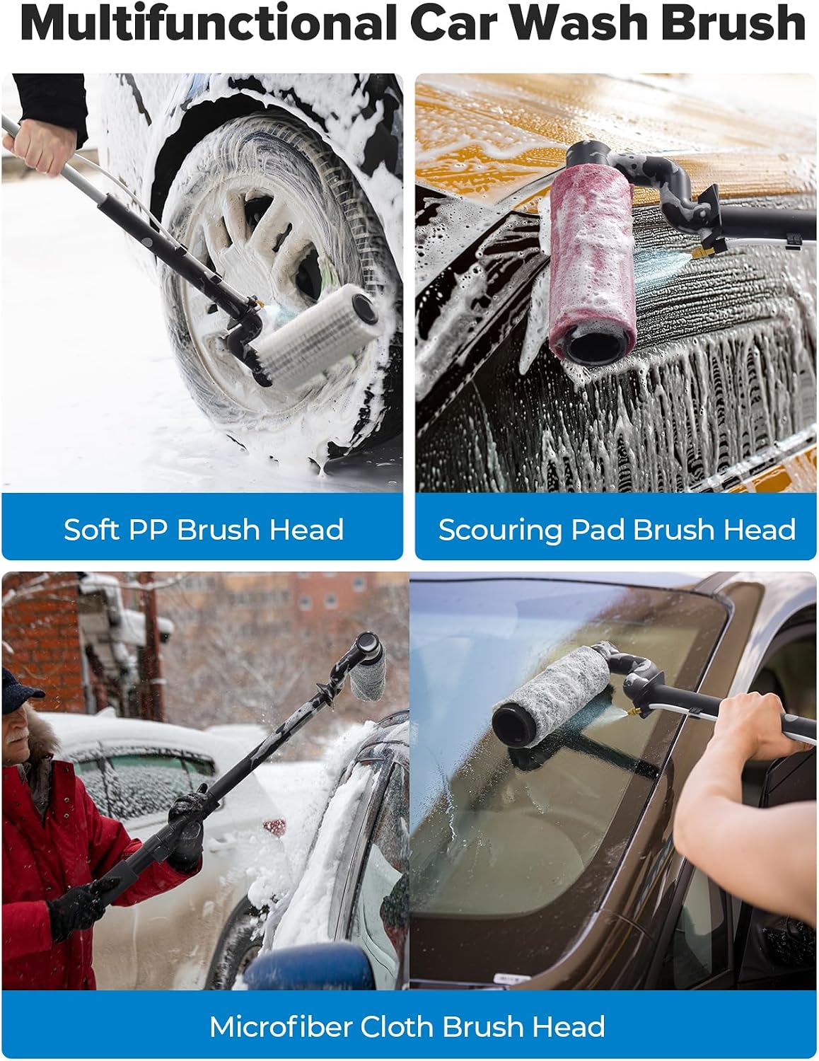 Thumbnail 5 de 2M Electric Car Wash Brush with Long Handle — a flexible, water-fed cleaning solution for RVs, caravans and more