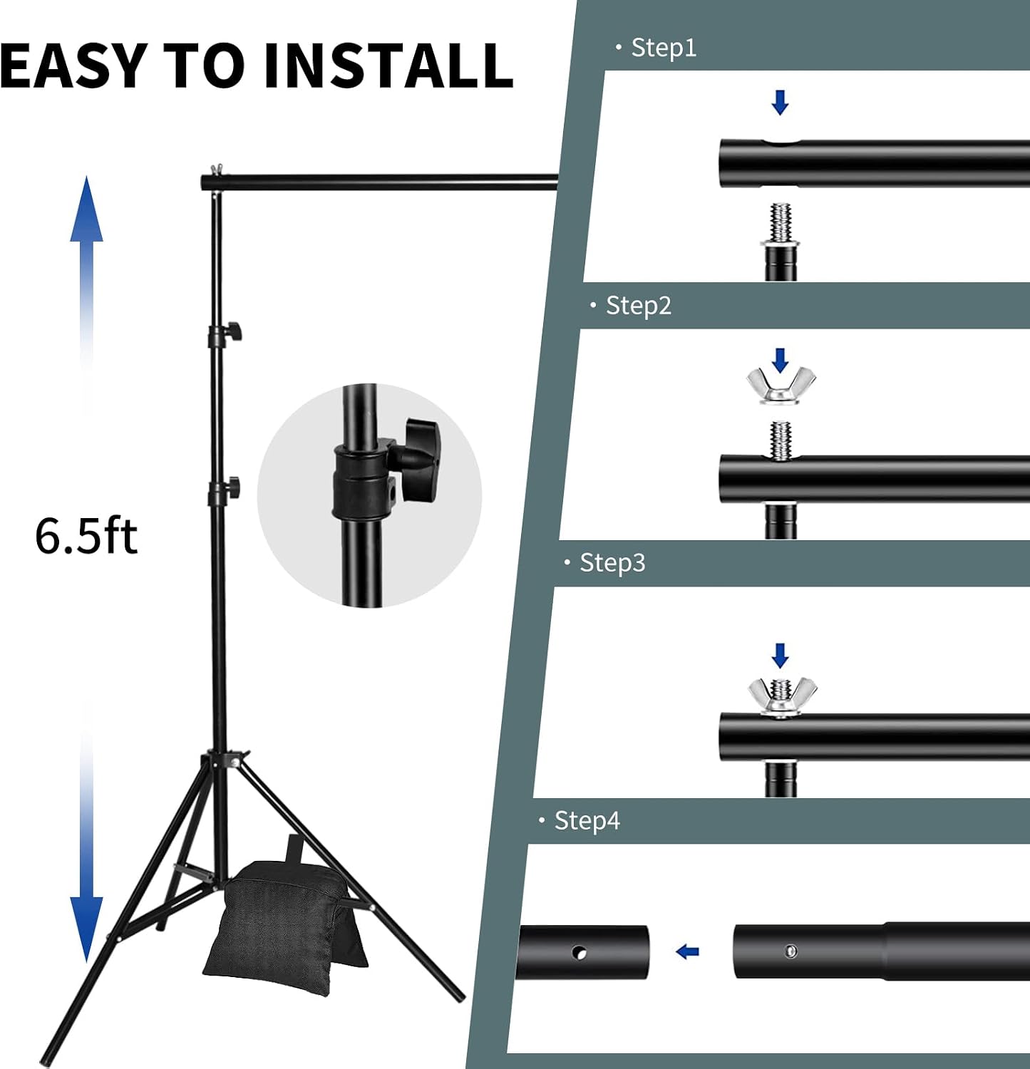 Detalle de FOTOCREAT Backdrop Stand 6.5 ft