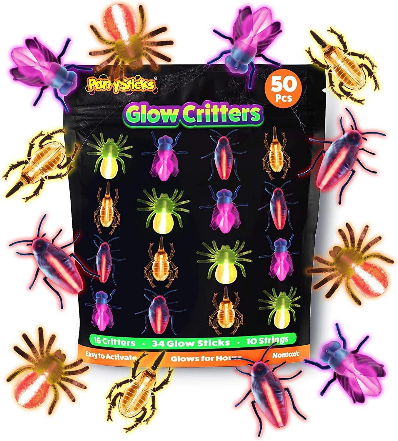Detalle 2 de Glow Critters Glow-in-the-Dark Bug Toys, 30 Count