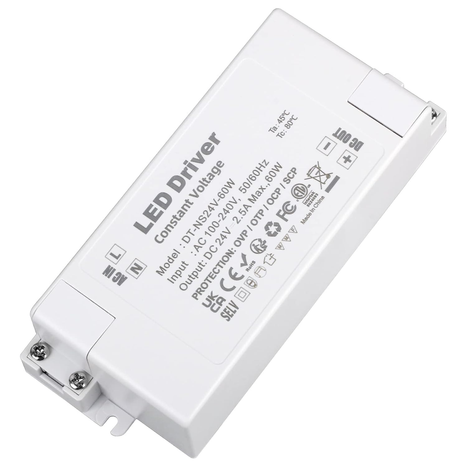 Detalle de VARICART 24V LED Driver 60W Power Supply (2.5A) – Constant Voltage AC 240 to 24V DC adaptor