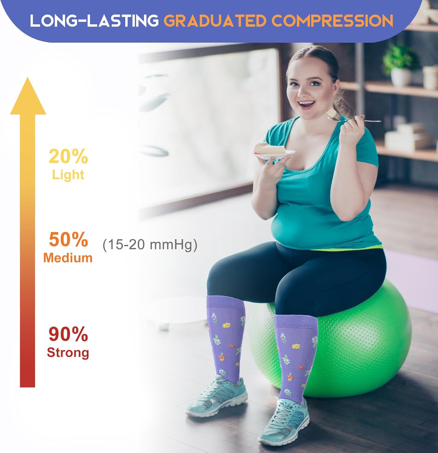 Thumbnail 2 de LEVSOX Plus Size Compression Socks 15-20 mmHg