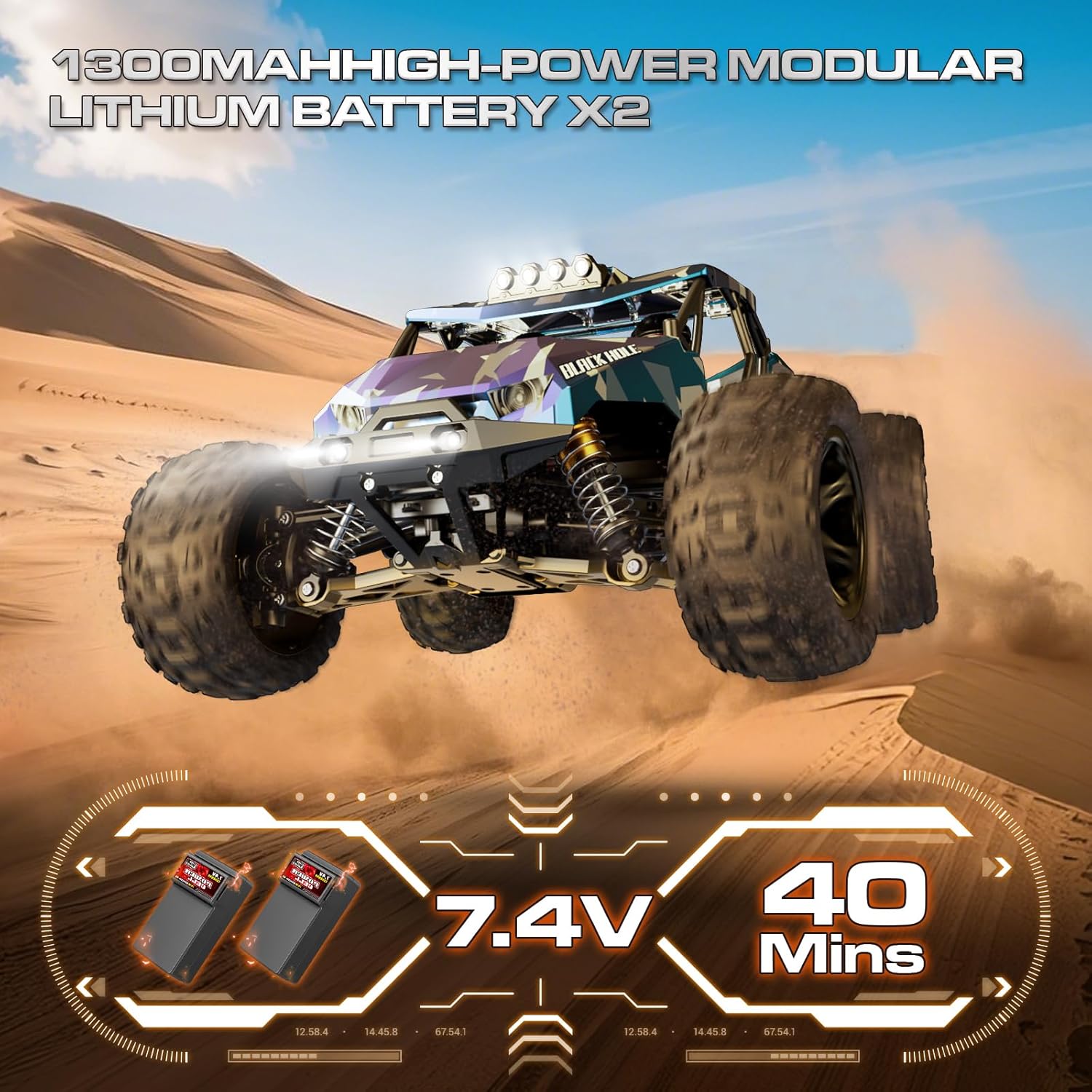 Detalle 2 de Womaqu 1:14 macchina radiocomandata fuoristrada 4x4 40 km/h