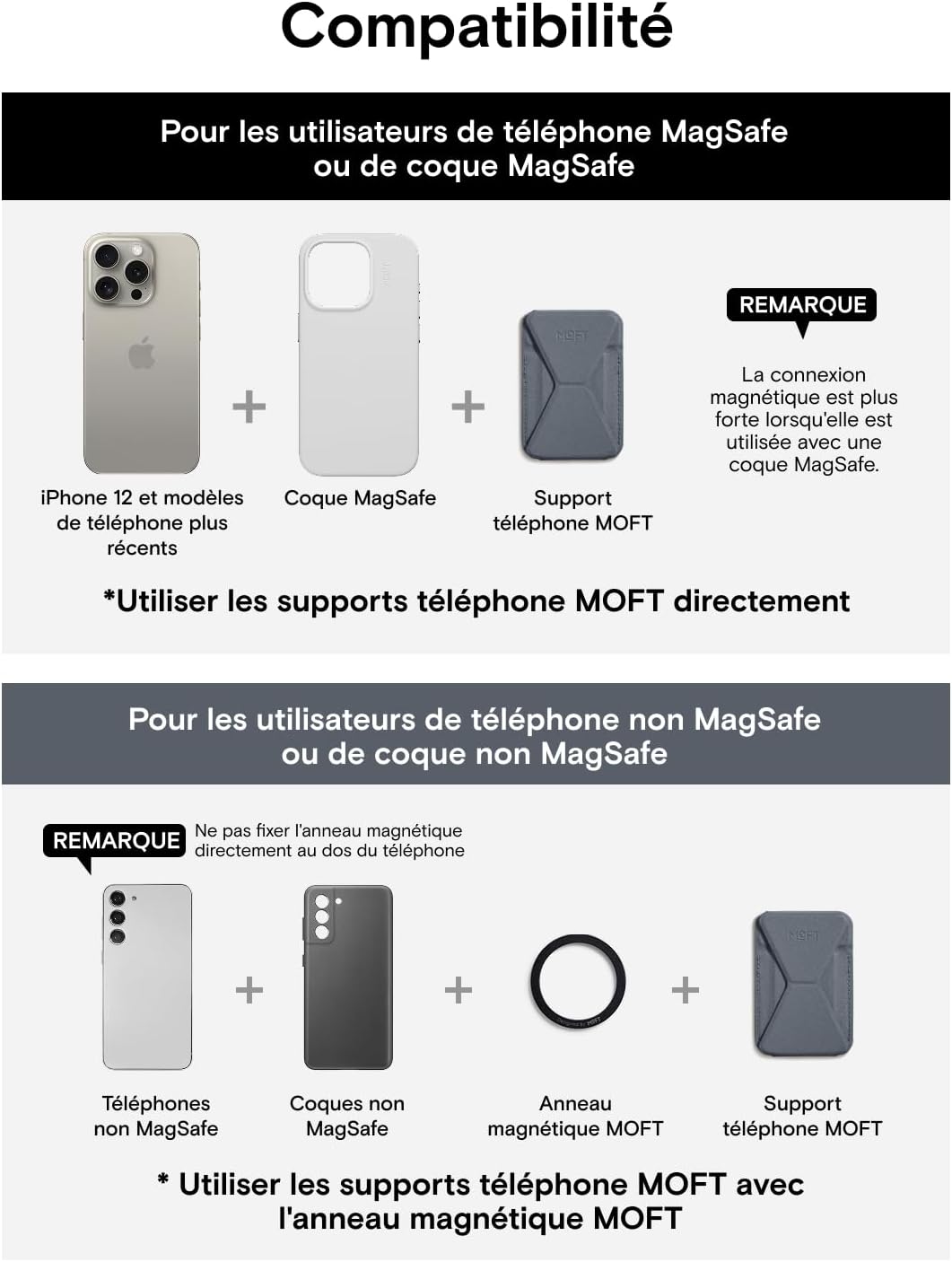 Thumbnail 6 de MOFT Porte Carte MagSafe pour iPhone 17–12 | Portefeuille et support en cuir végan MOVAS Gris Froid