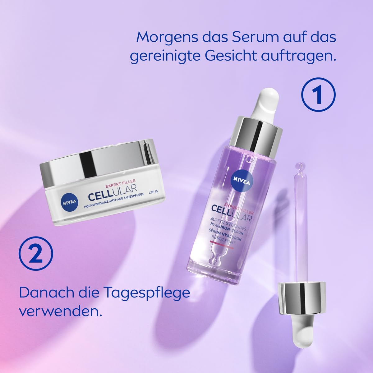 Detalle 2 de NIVEA Cellular Expert Filler Tagespflege mit LSF 15 – hochwirksame Anti-Age Creme (50 ml)