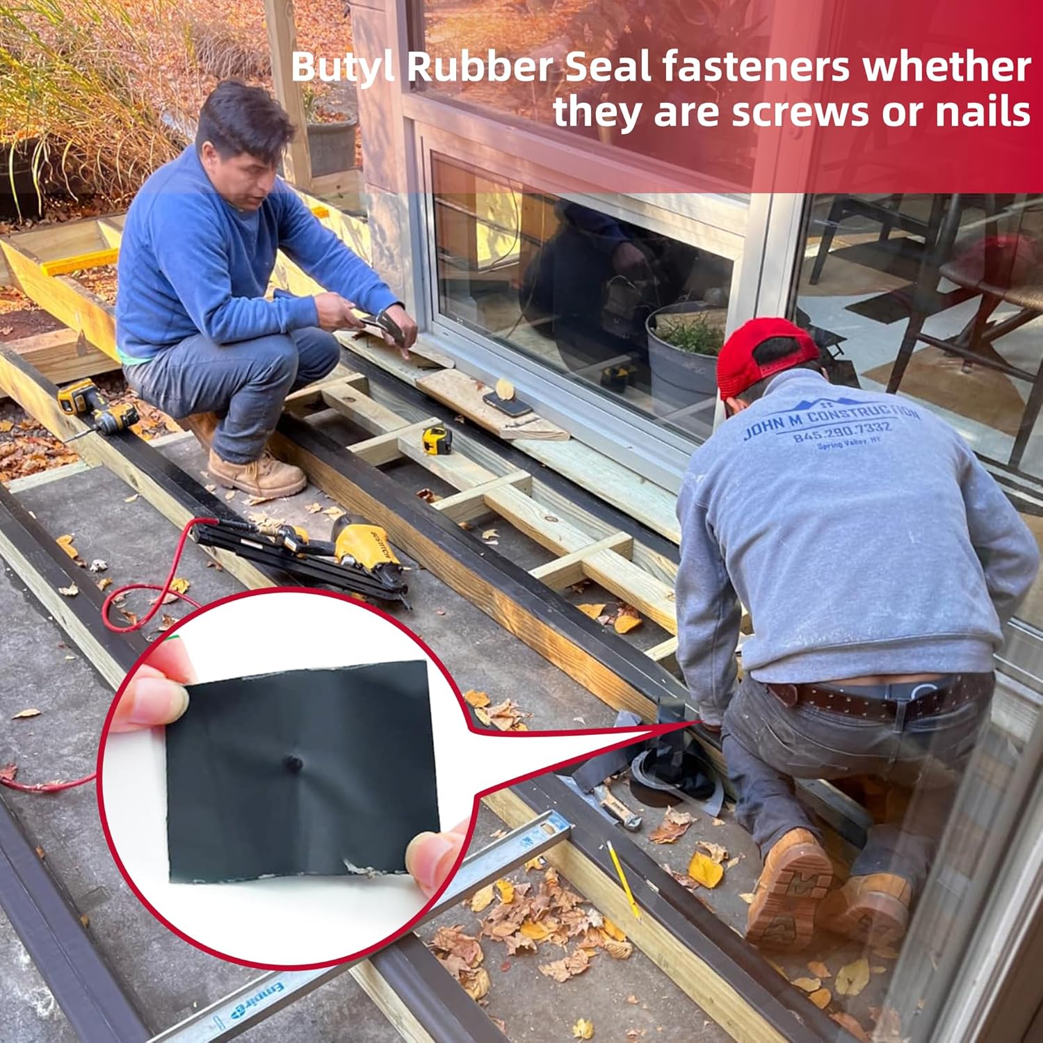 Detalle de MOLYLY Butyl Joist Tape 2 inch (2" x 50') — 10 Rolls Waterproof Deck Joist Flashing Tape