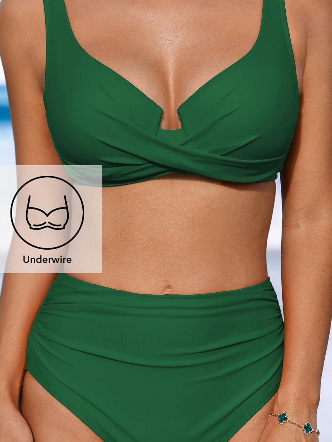 Detalle 2 de CUPSHE bikini croisé taille haute 2 pièces
