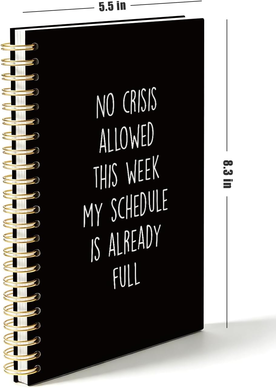 Thumbnail 4 de ISANOU No Crisis Allowed This Week Hardcover Spiral Notebook, 5.5 x 8.3-Inch