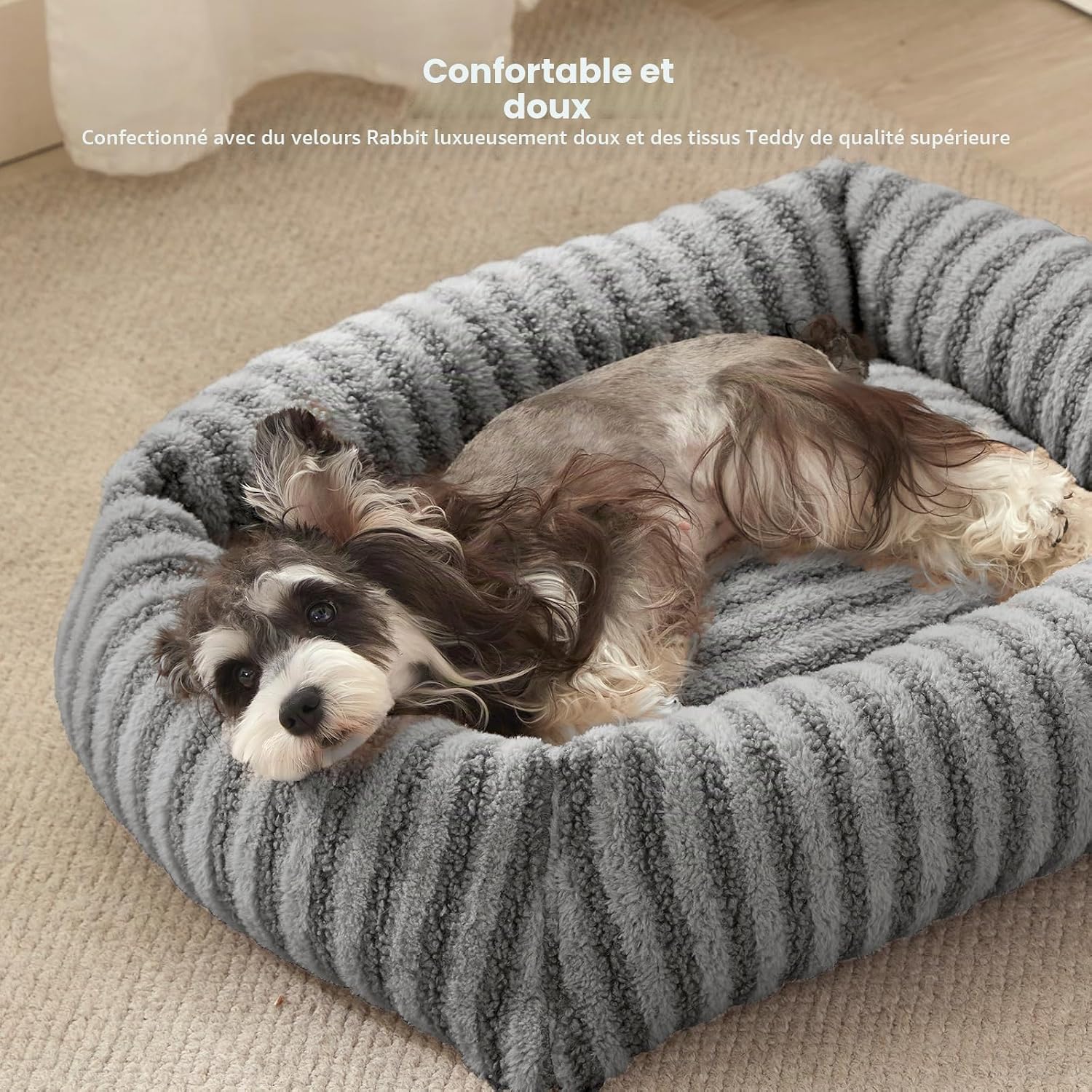 Detalle de Pawk Panier Chien Orthopédique Lavable Dehoussable — 51 x 48 x 15 cm