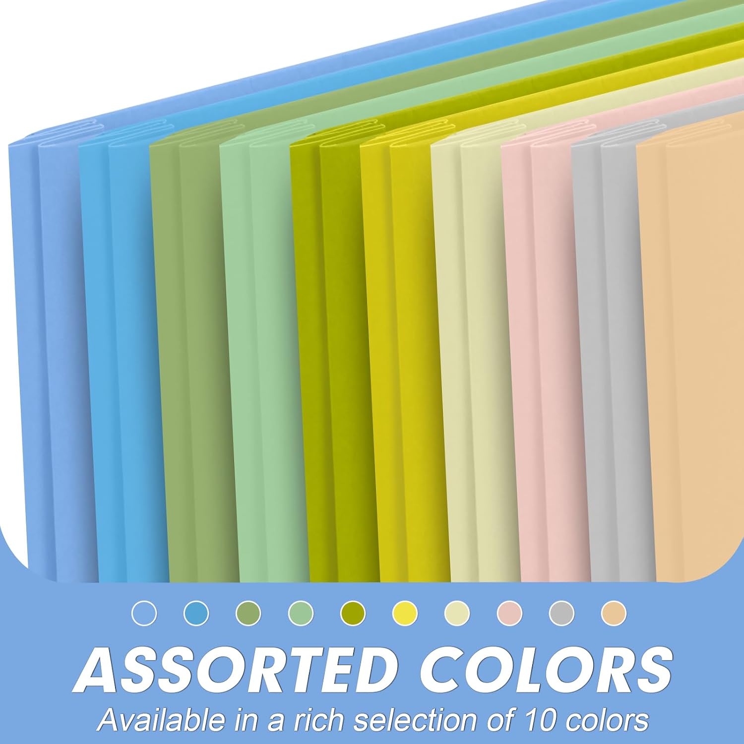 Detalle 2 de RAZCC Two Pocket Folders with Prongs, Letter Size, 10 Colors, 100-Pack