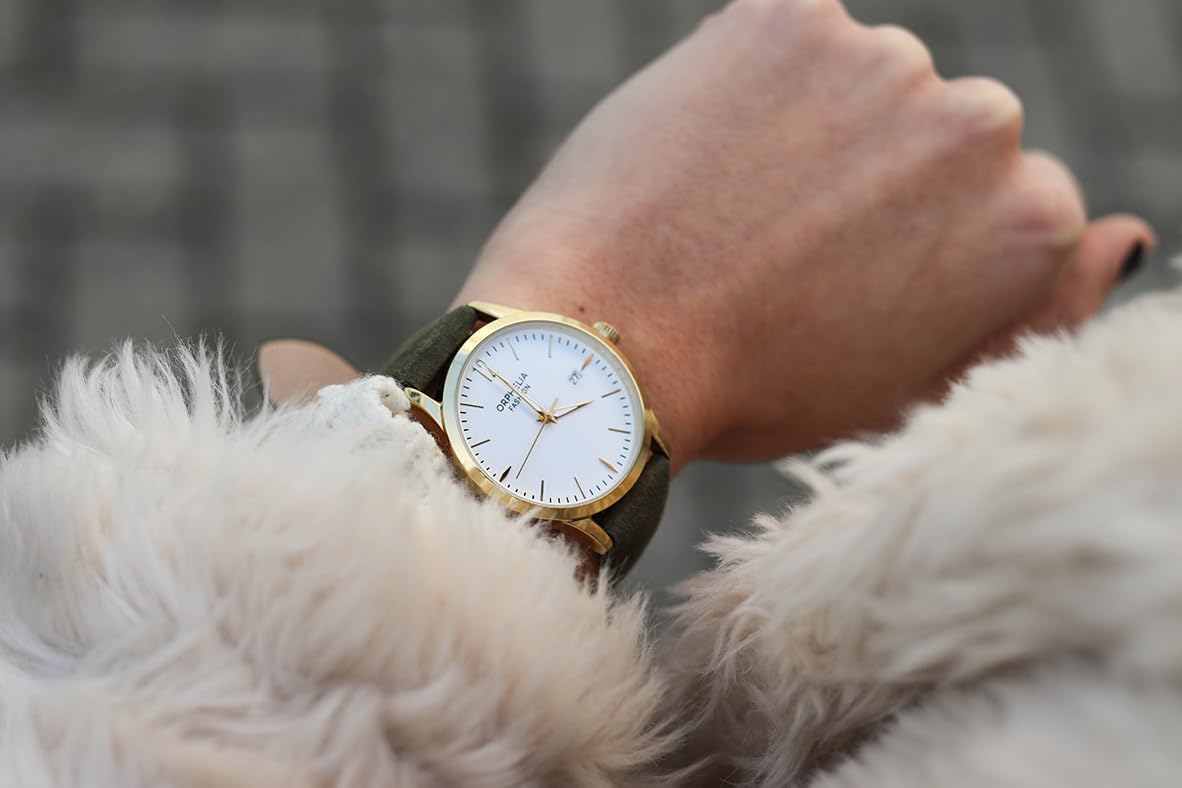 Thumbnail 5 de Orphelia Fashion Montre Femme – Quartz – Analogique, Bracelet Cuir Daim Vert Doré