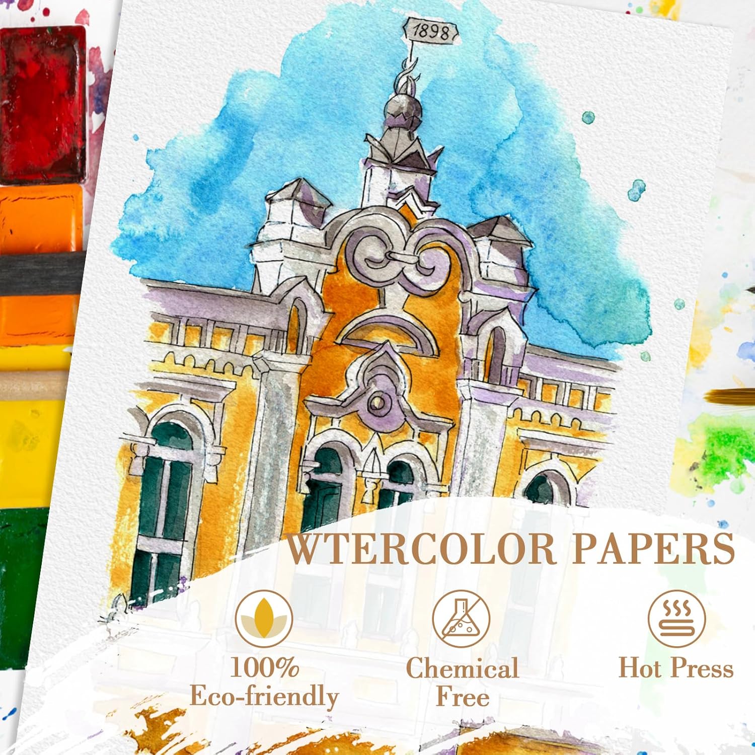 Thumbnail 2 de 100PCS 5x7 Watercolor Paper Pad 140lb/300g 🎨