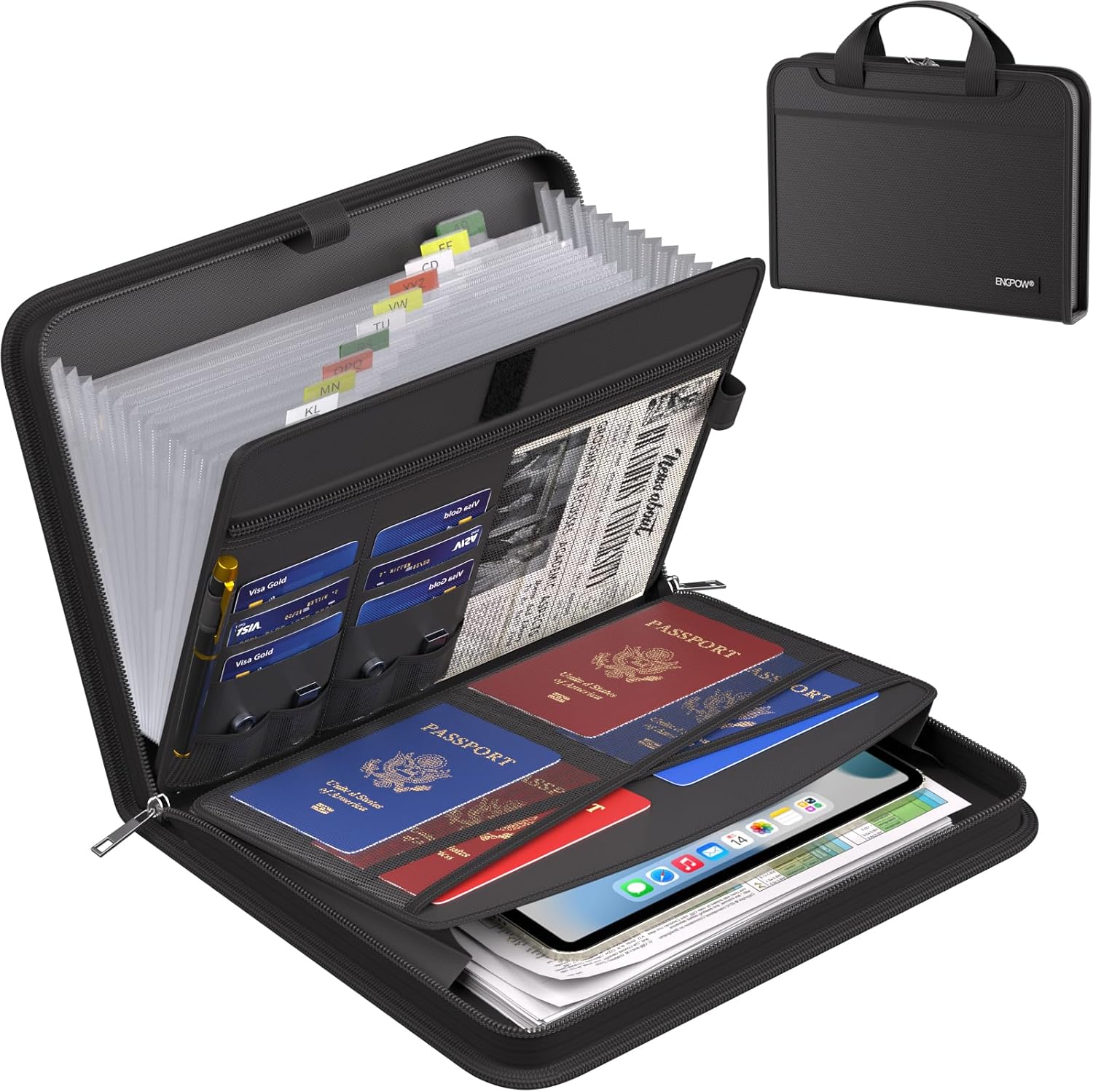 Detalle de ENGPOW EG088 13-Pocket Accordion File Organizer with Handle and Labels