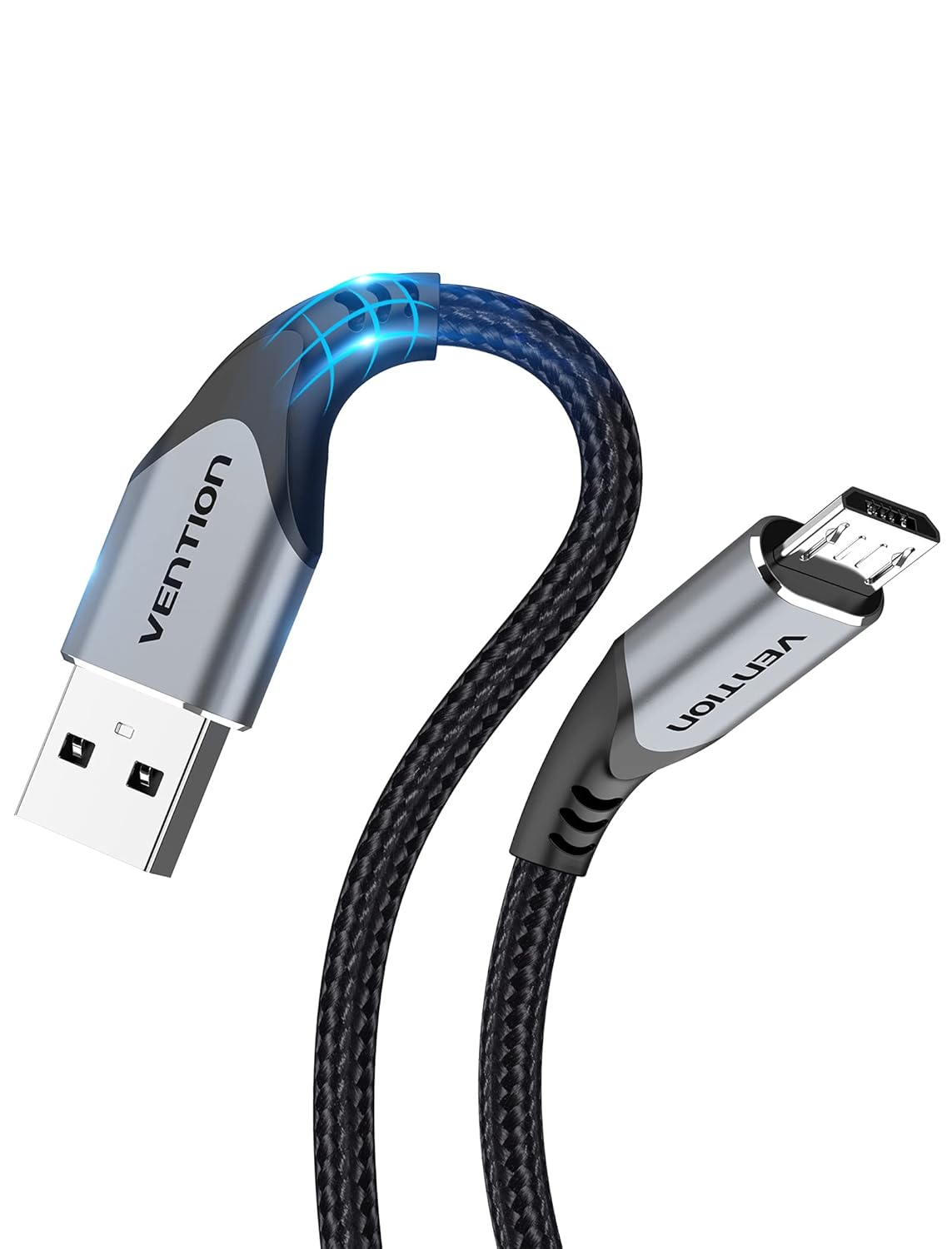 Detalle de VENTION 2m Nylon Braided Micro USB Charger Cable for Kindle Fire, Tablets, PS4 & Xbox Controllers