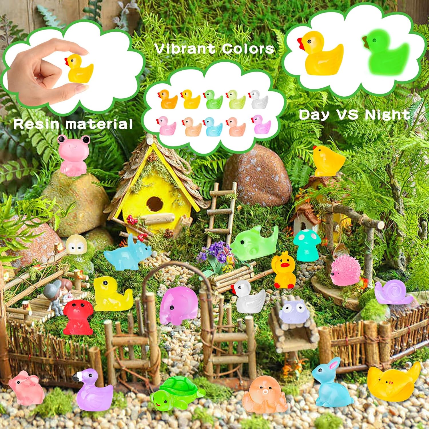 Detalle de 120pcs Luminous Mini Resin Animals 🐣