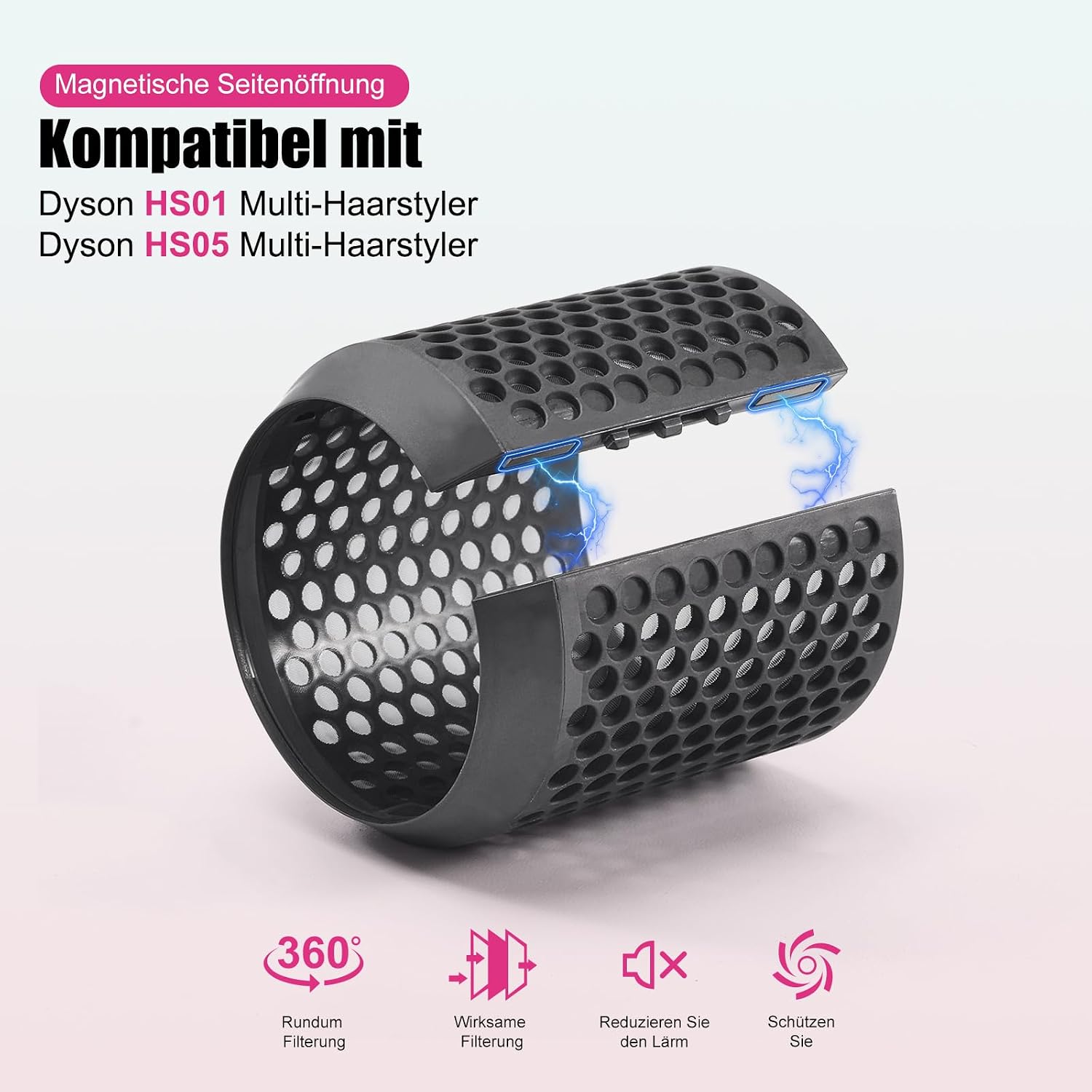 Detalle de Filterabdeckung Ersatz für Dyson HS01 HS05 – Außenfilter/Magnetfilter