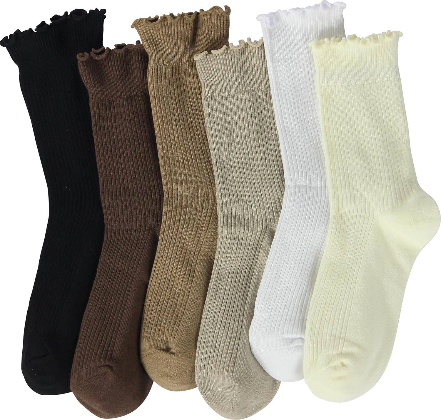 Thumbnail 5 de BomKinta Ruffle Socks for Women – Lightweight Cotton Turn-Cuff Crew Socks