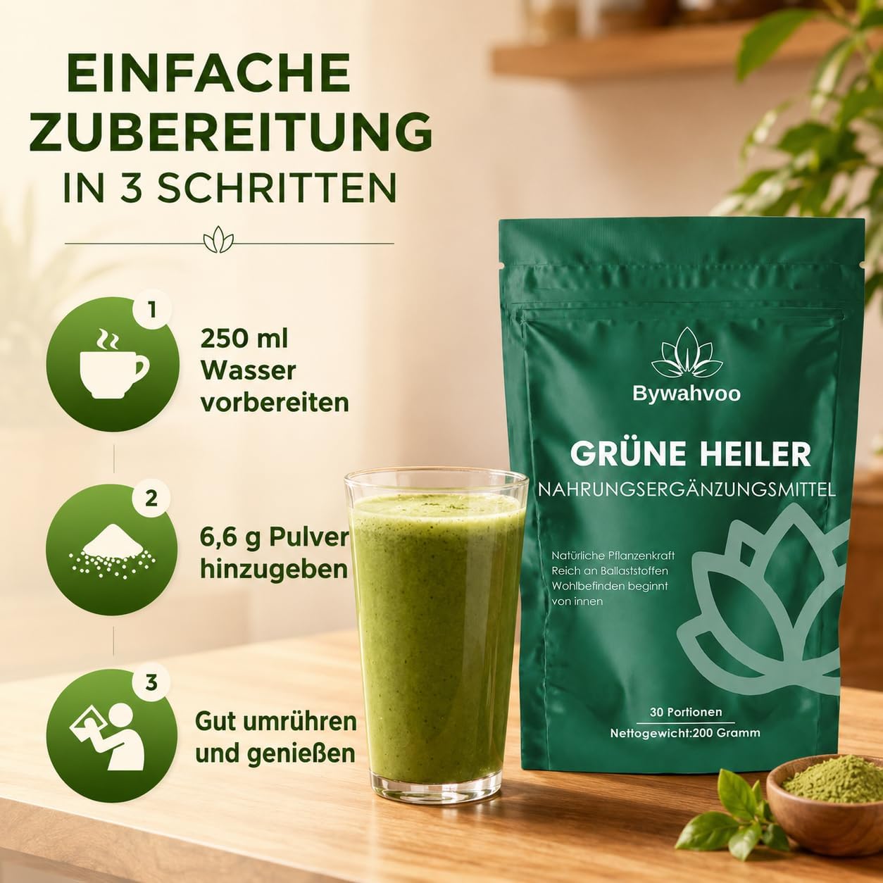 Thumbnail 6 de Grüne Entgiftungspulver 200g – Superfood Pulver mit Gerstengras, Spirulina & Heidelbeeren