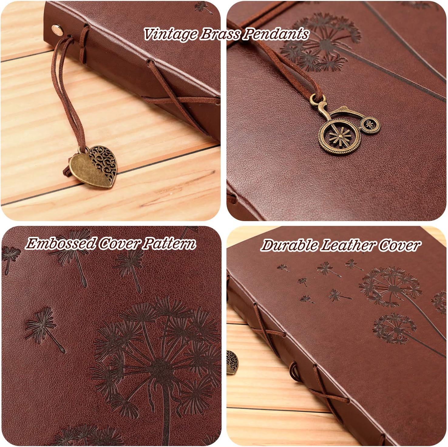 Thumbnail 4 de YILEEY Fotoalbum zum Selbstgestalten mit Lederabdeckung, nachfüllbar (28x21 cm) – DIY Scrapbook für Klebefotos