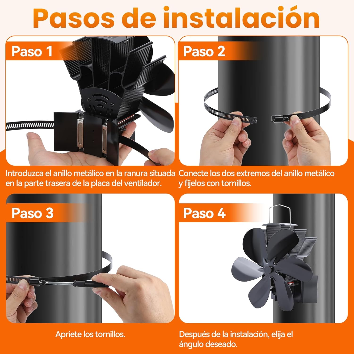 Thumbnail 5 de JossaColar Ventilador magnético para chimenea 6 cuchillas