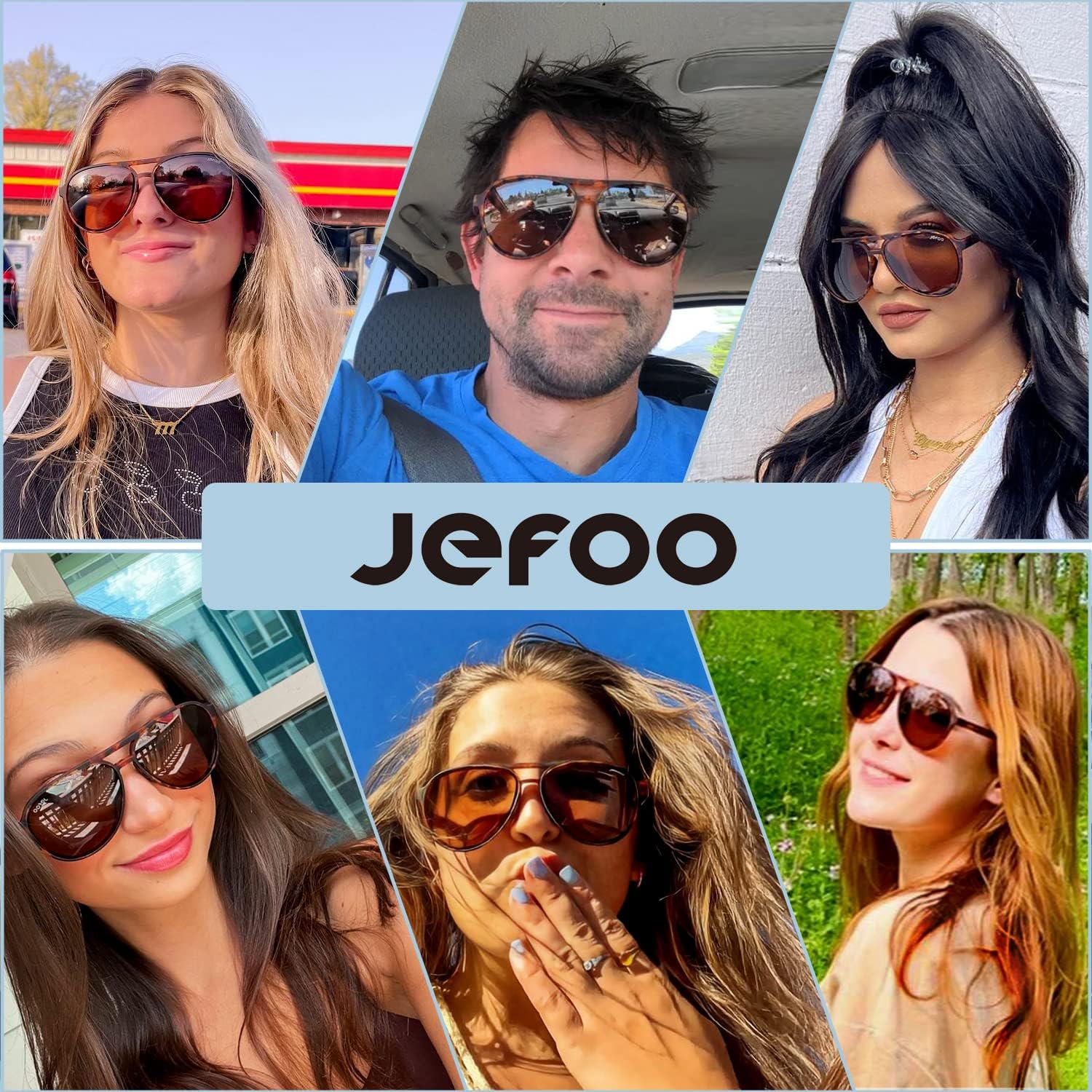 Thumbnail 6 de Jefoo Polarized Aviator Sunglasses UV400