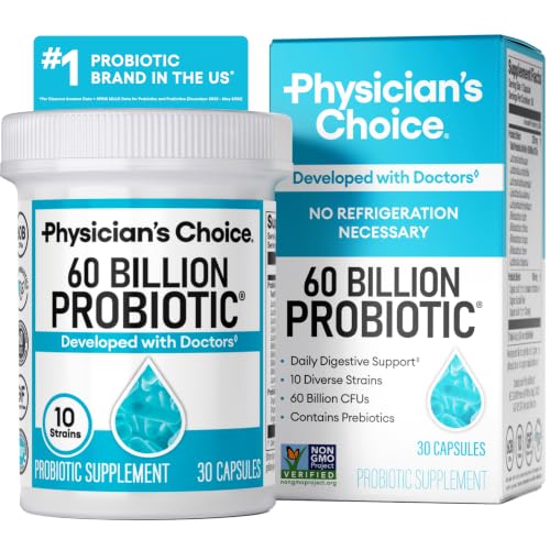 Detalle de Physician's CHOICE Probiotics 60 Billion CFU – 10 Strains + Organic Prebiotics