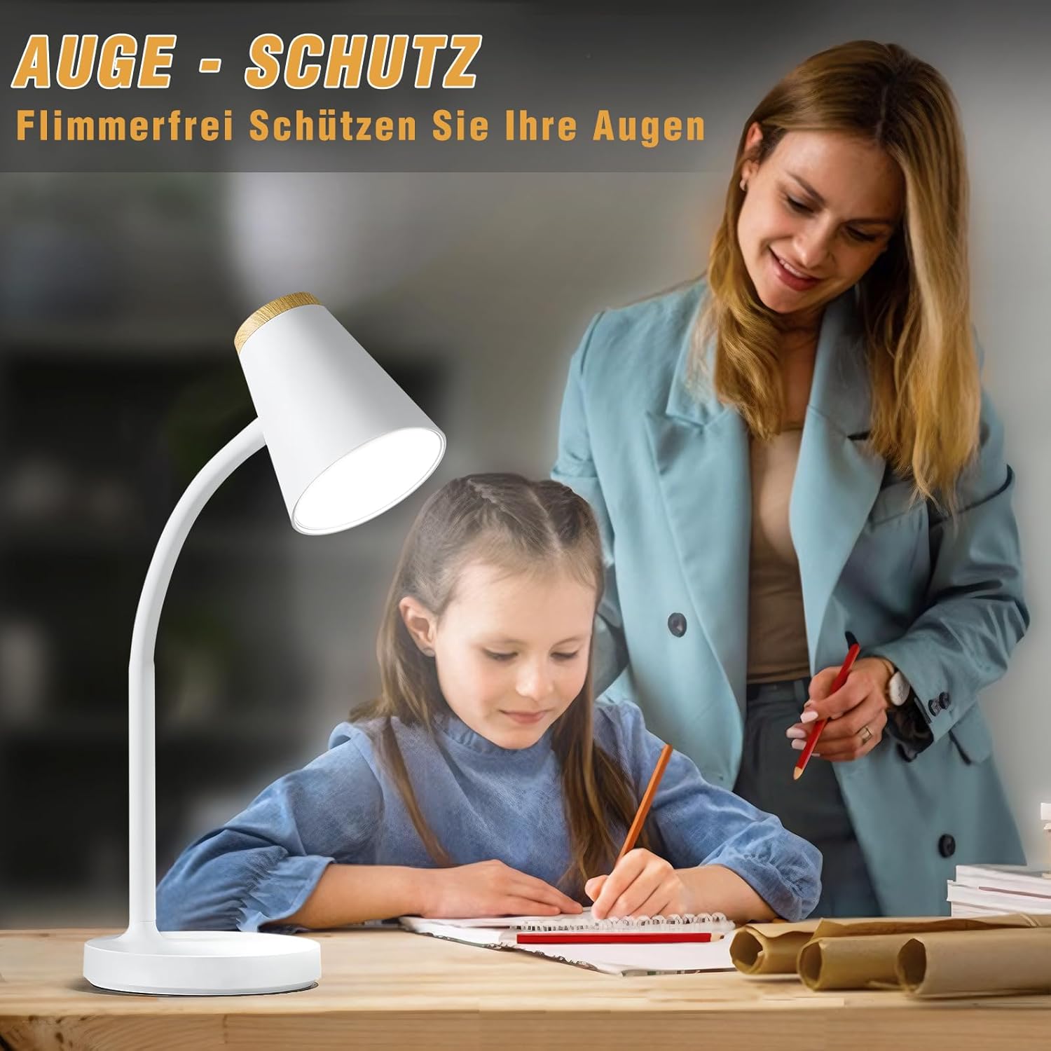 Thumbnail 5 de GyroVu Schreibtischlampe mit dimmbarer LED und Touch-Steuerung für Kinder & Lernplatz
