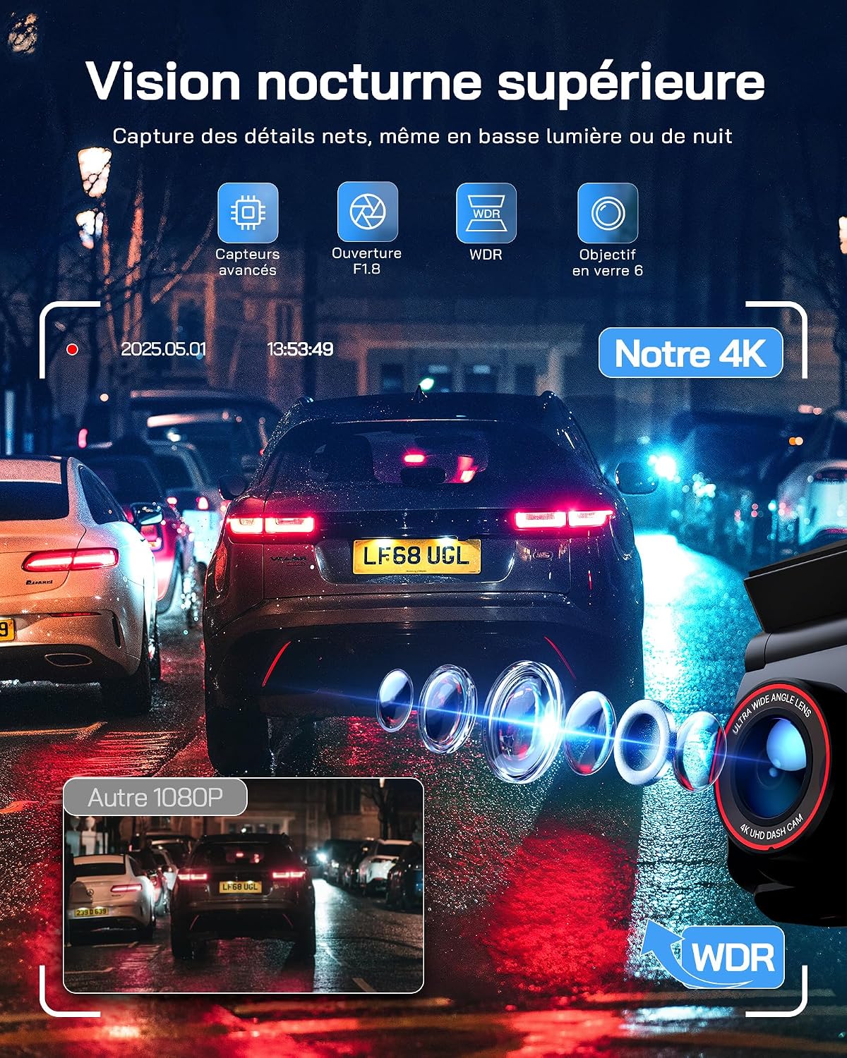 Detalle 1 de WOLFANG WD05 Dashcam 4K