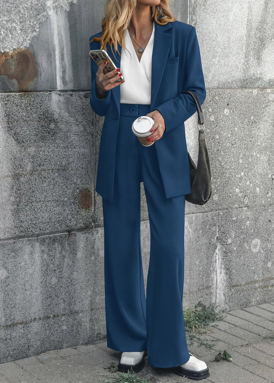 Thumbnail 1 de KIRUNDO Women Suits 2 Piece Set: Oversized Blazer + Wide Leg Pants Review