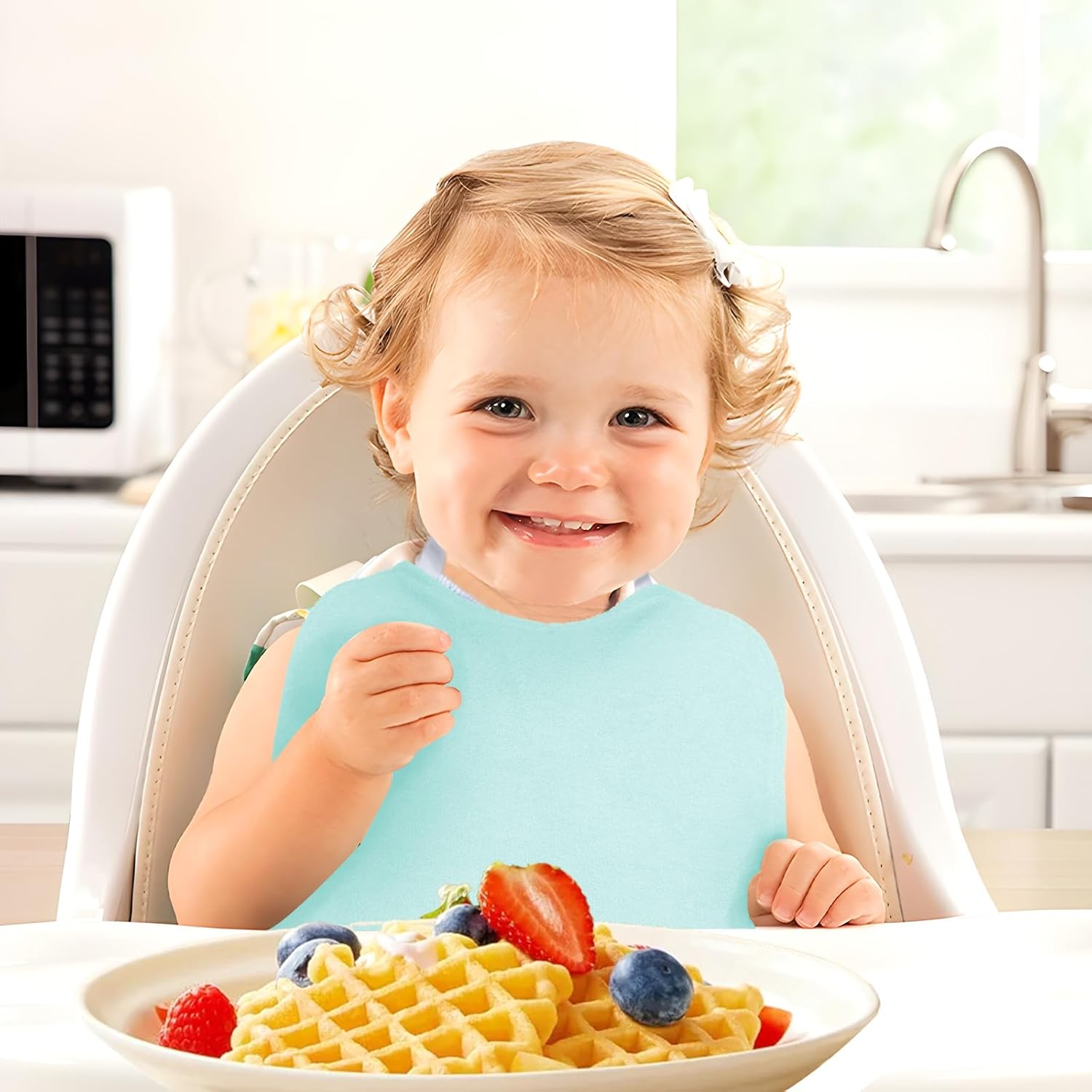 Thumbnail 3 de SLOSH Bavaglini impermeabili con elastico 5 pezzi per asilo e svezzamento (0-3 anni)