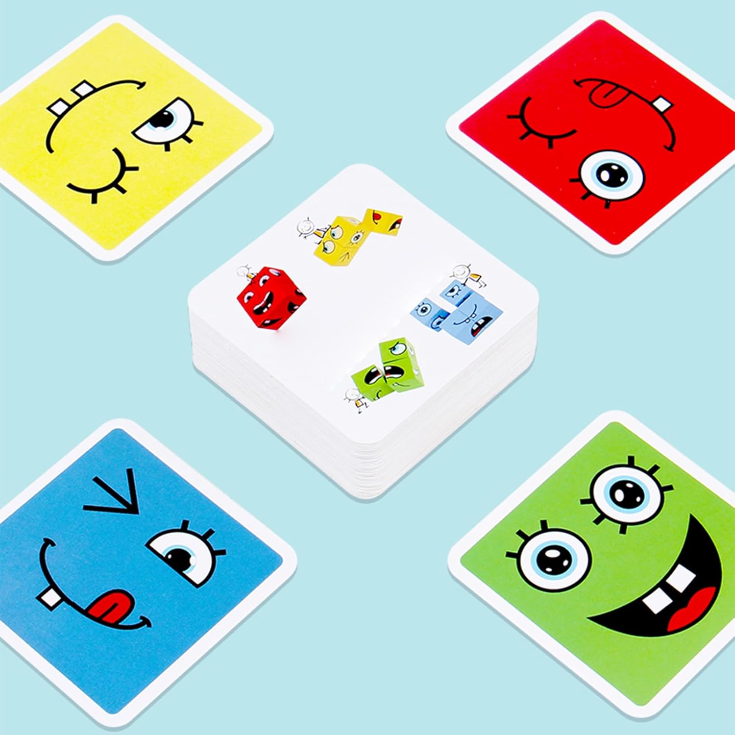 Detalle de ZUNIPLEX Puzzle Building Blocks: cubo di legno con facce magiche per bambini dai 3 anni